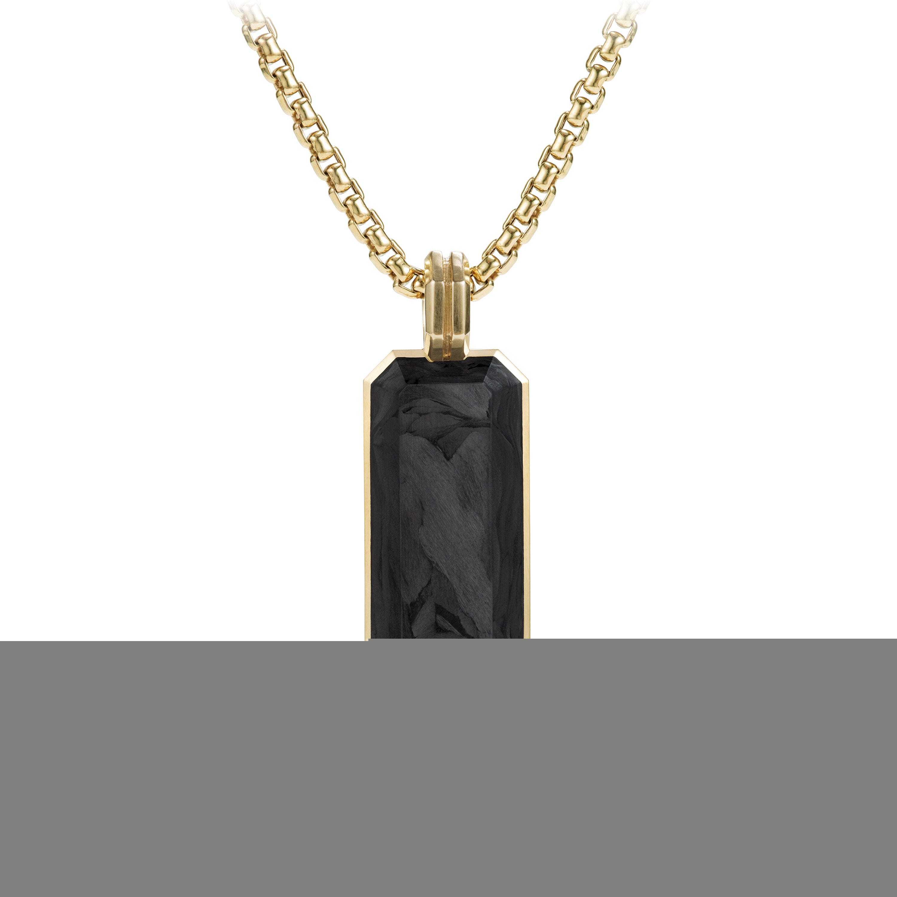 David Yurman Forged Carbon Ingot Tag with 18K Gold - D25038M88BFG