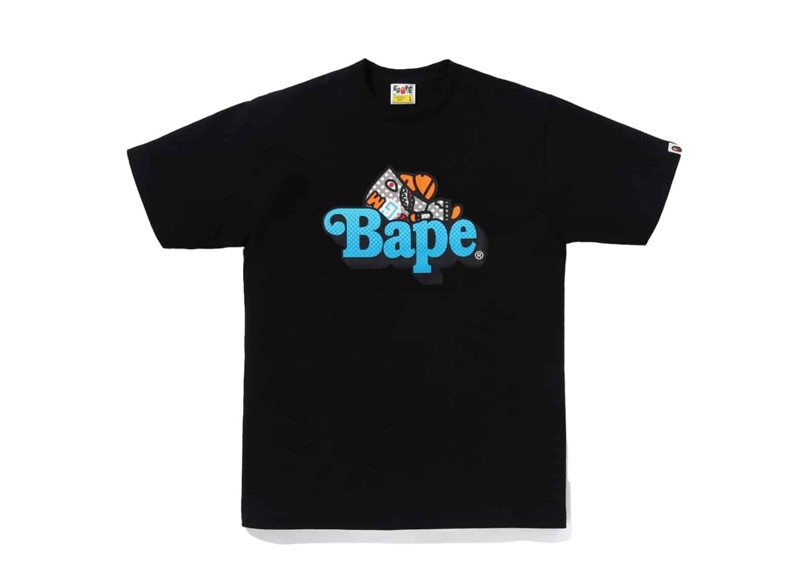 Bape Color Camo Shark Milo on BAPE T-Shirt Black