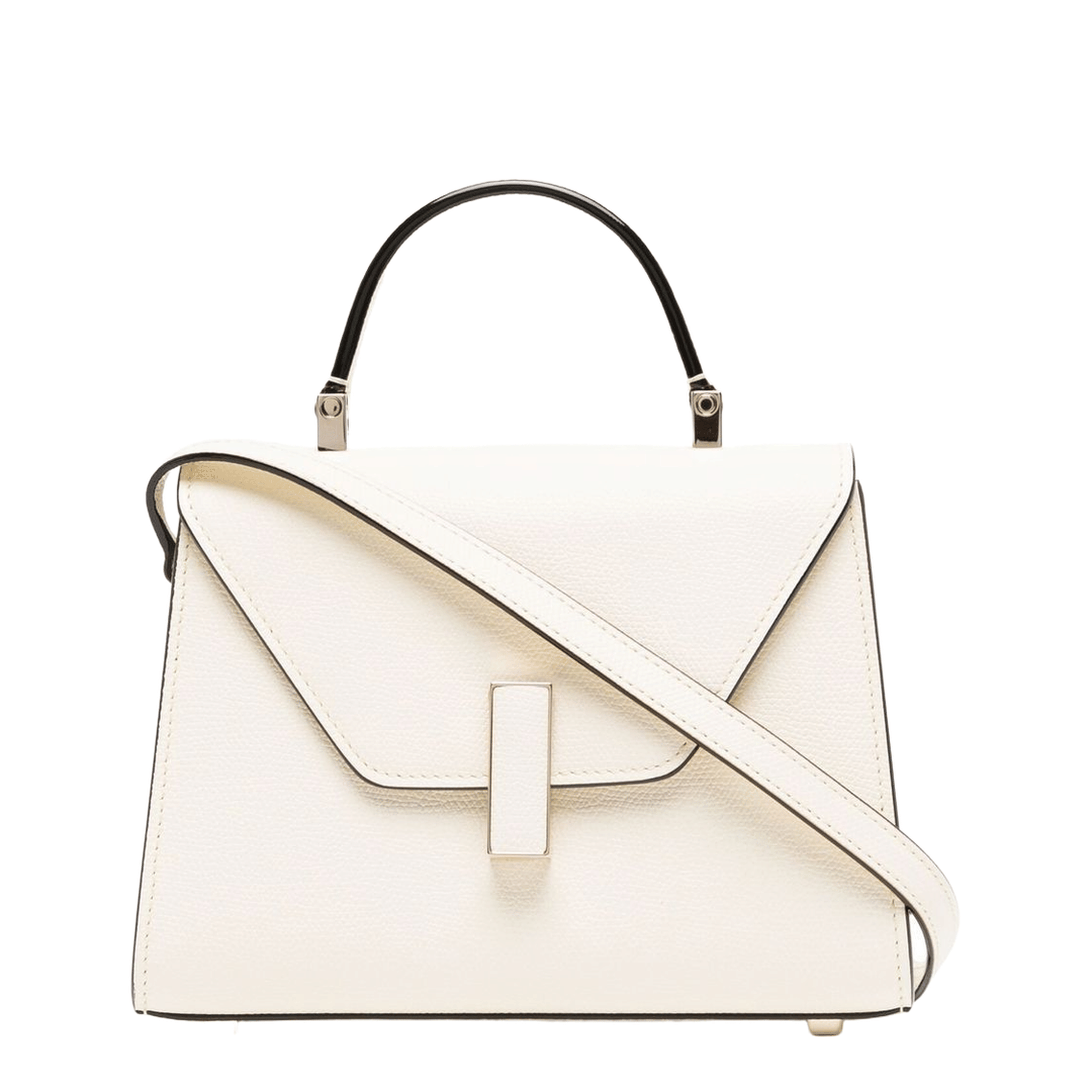 Valextra Iside Micro Millepunte Calf Leather Crossbody - White / Pergamena