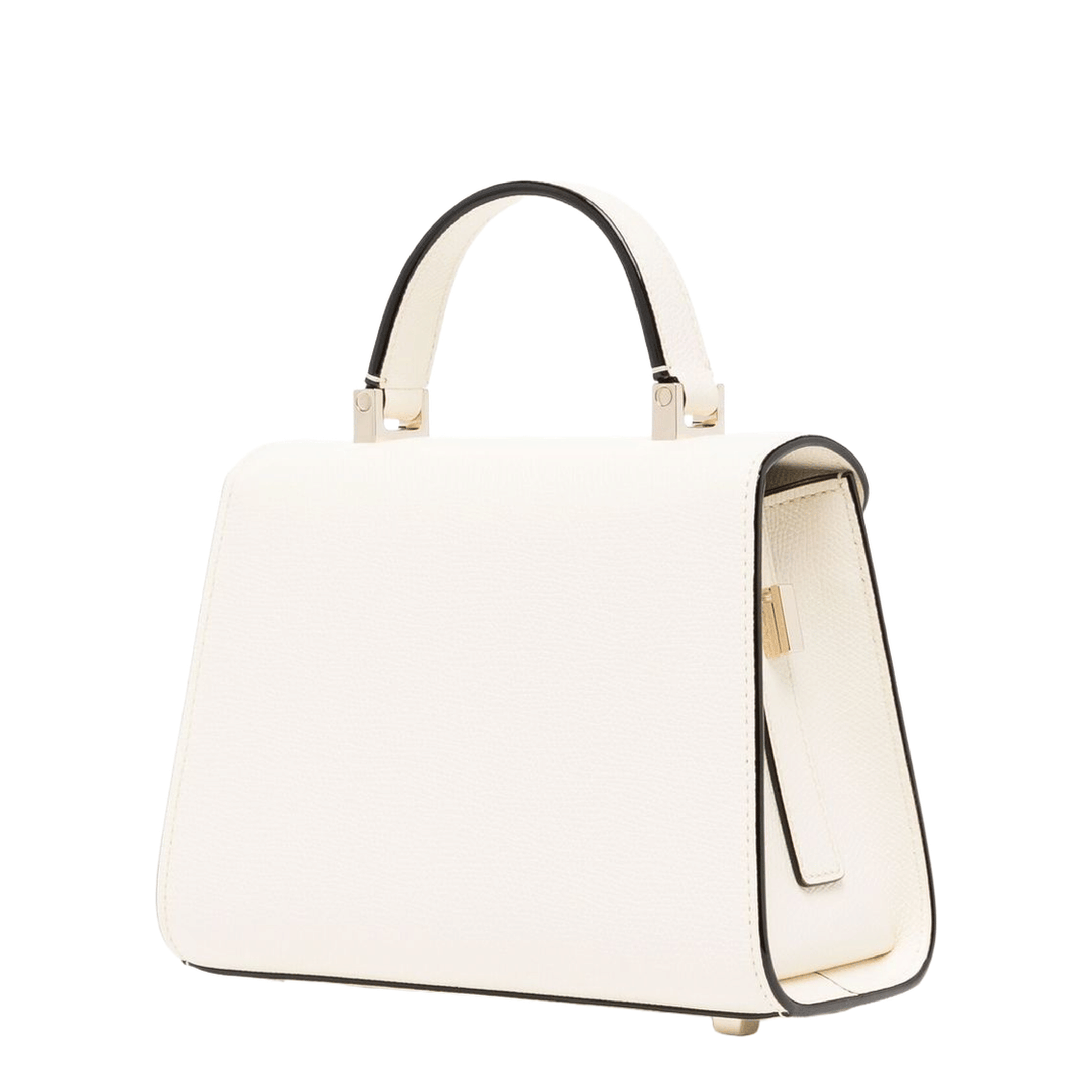 Valextra Iside Micro Millepunte Calf Leather Crossbody - White / Pergamena