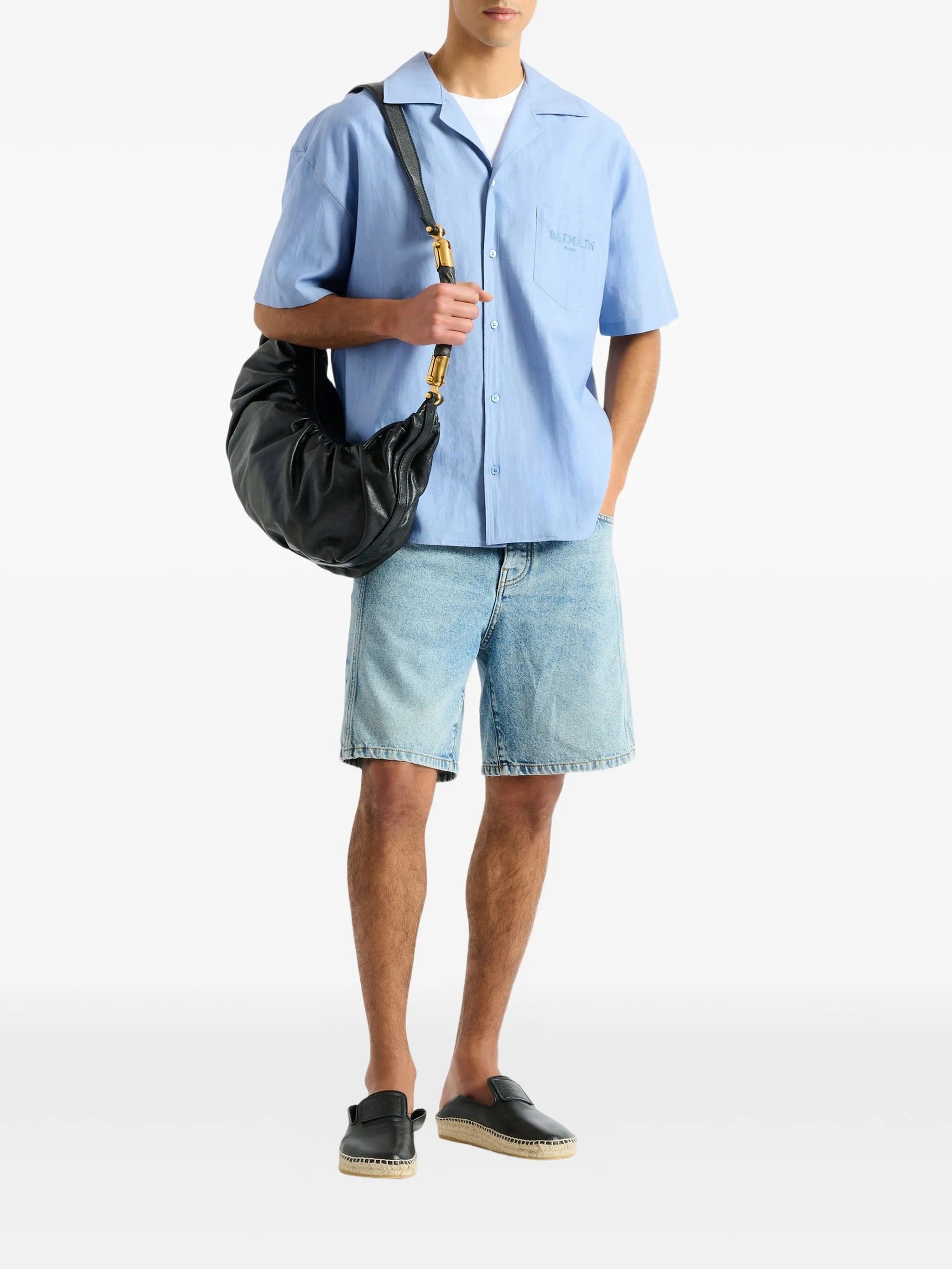 Balmain Vintage shirt in herringbone poplin