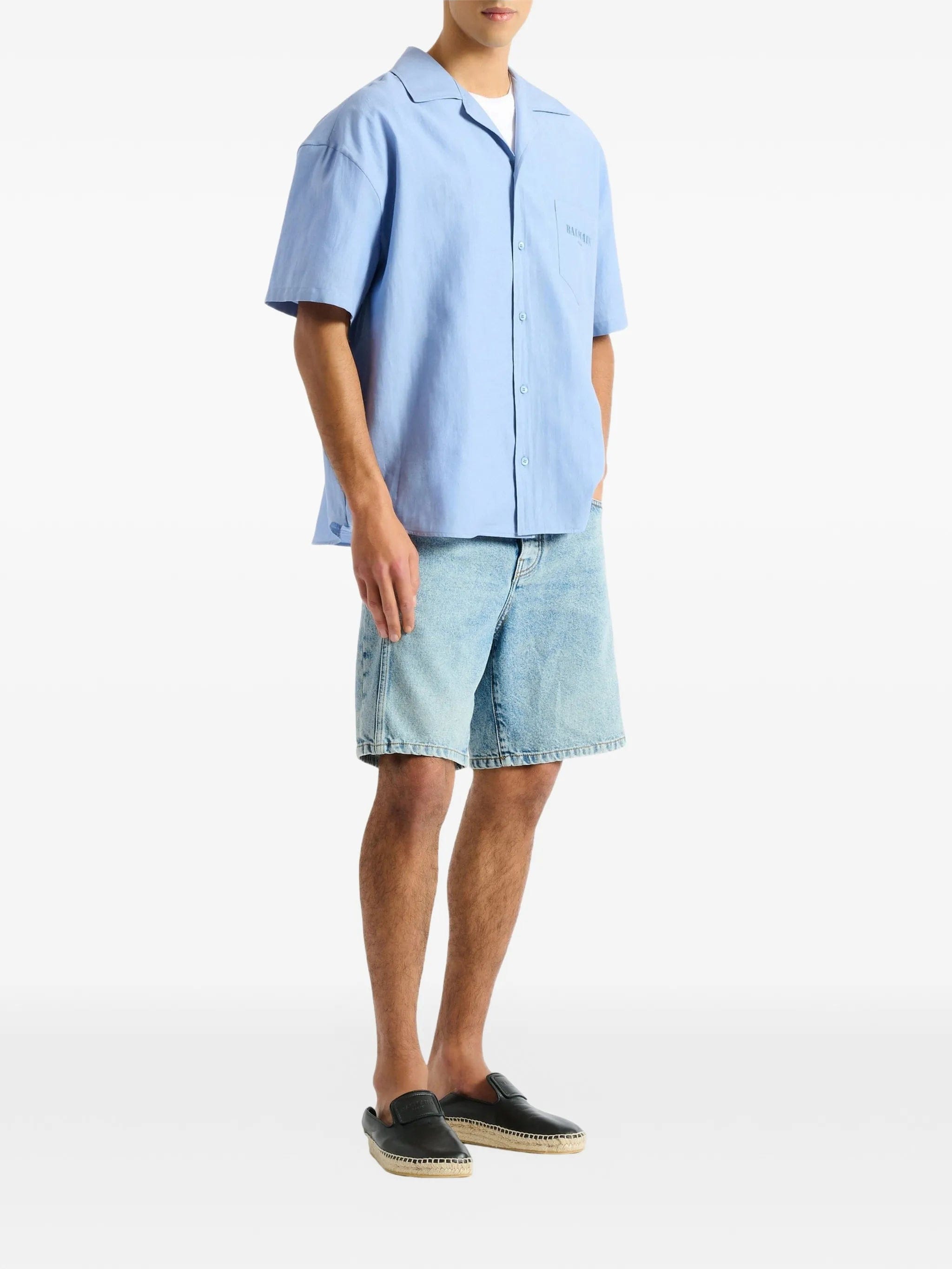 Balmain Vintage shirt in herringbone poplin