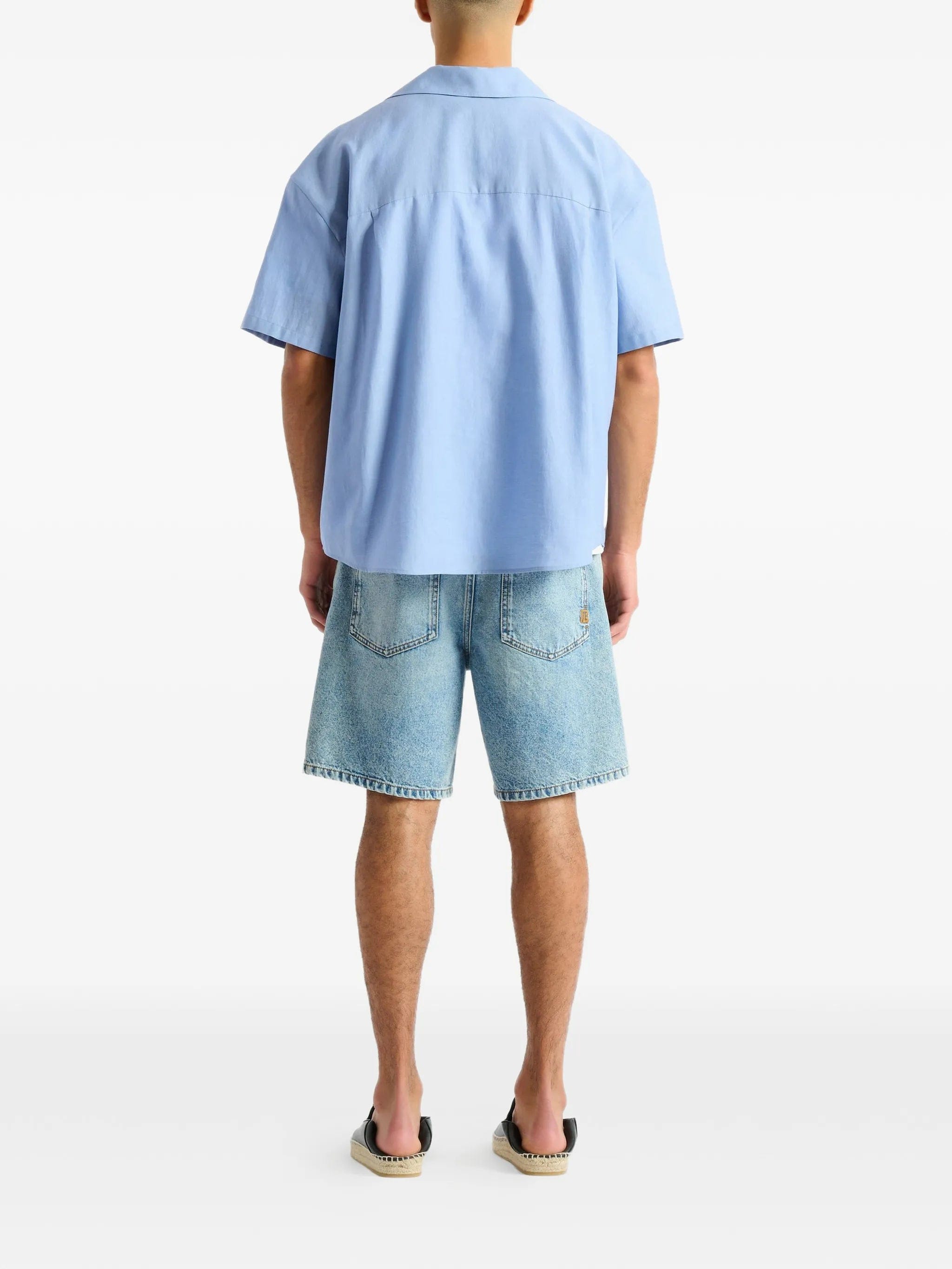 Balmain Vintage shirt in herringbone poplin
