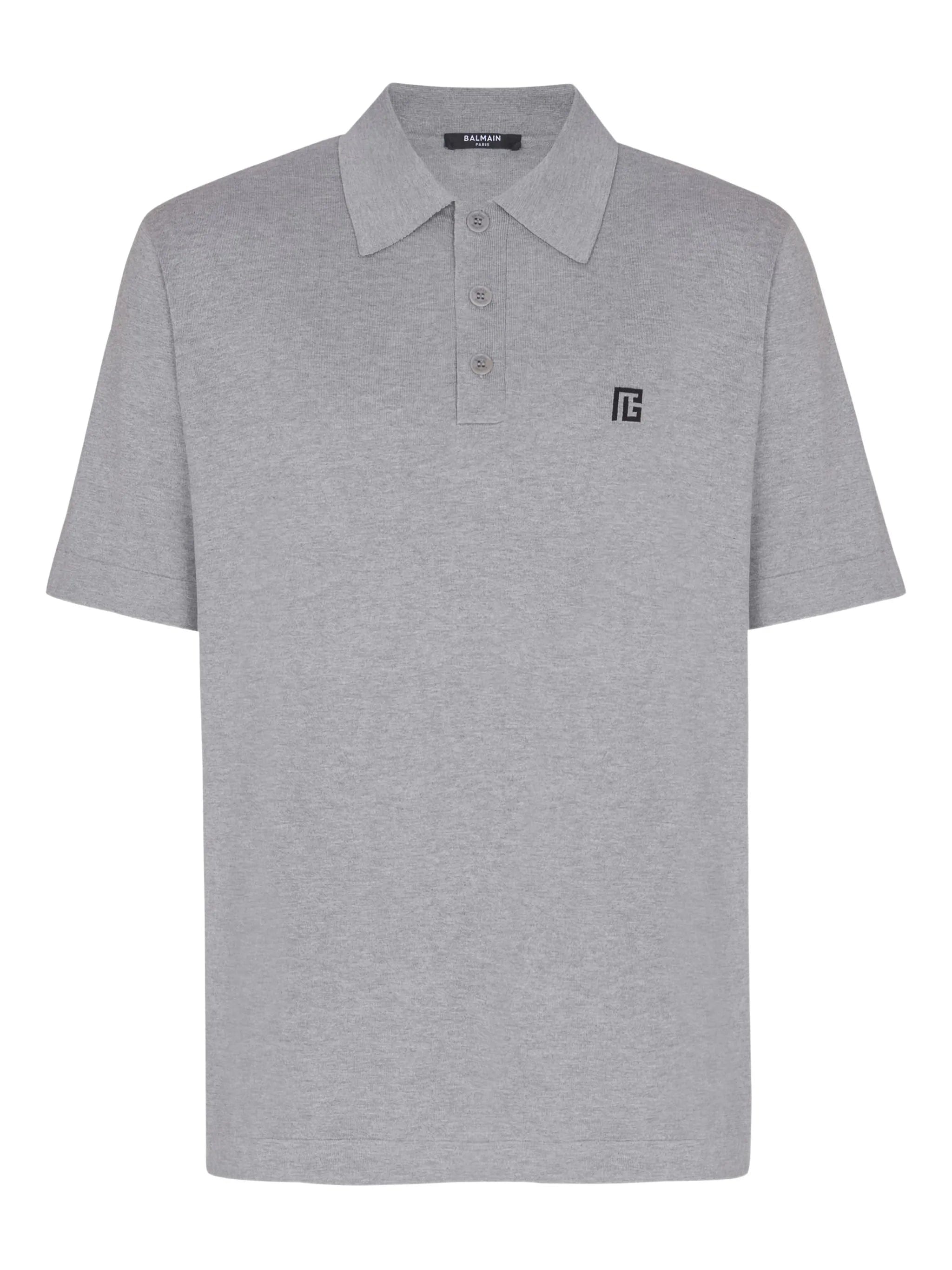 Balmain logo - embroidered cotton polo shirt