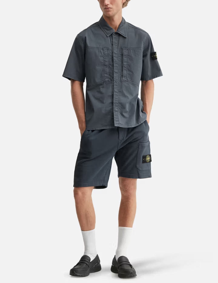 Stone Island Short Sleeves Cotton Twill Shirt