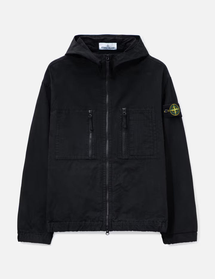 Stone Island Ripstop Zip - Up Hooded Shirt