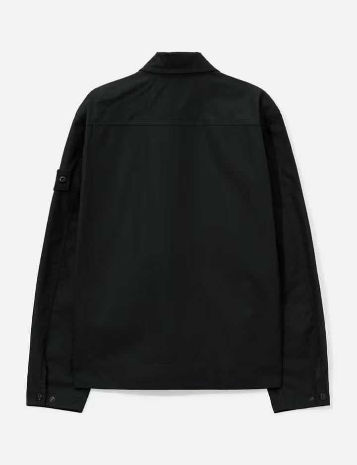 Stone Island Ghost Cotton Canvas Zip - Up Shirt