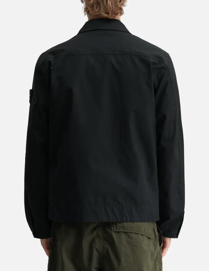 Stone Island Ghost Cotton Canvas Zip - Up Shirt