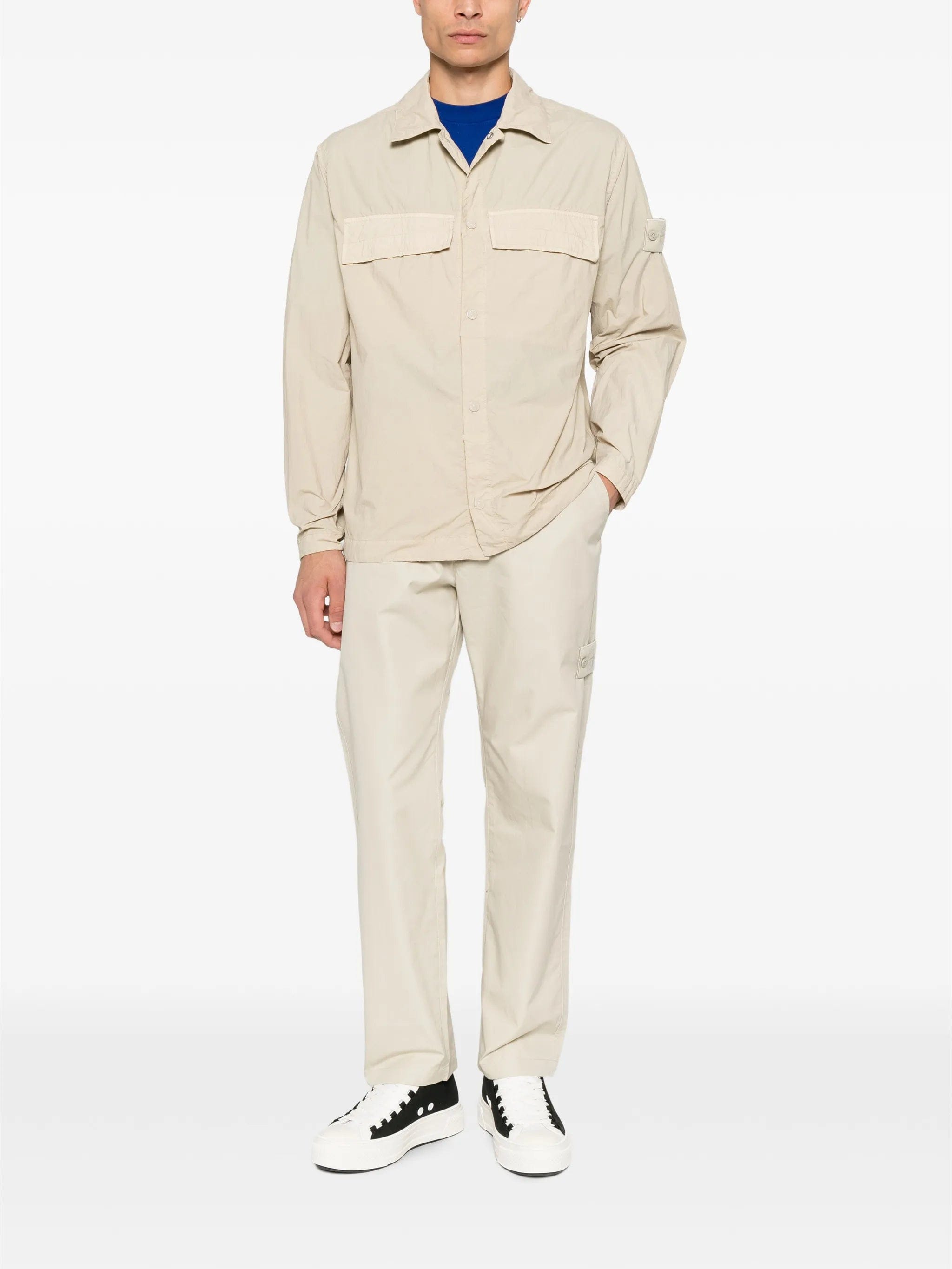 Stone Island logo - patch pocket shirt