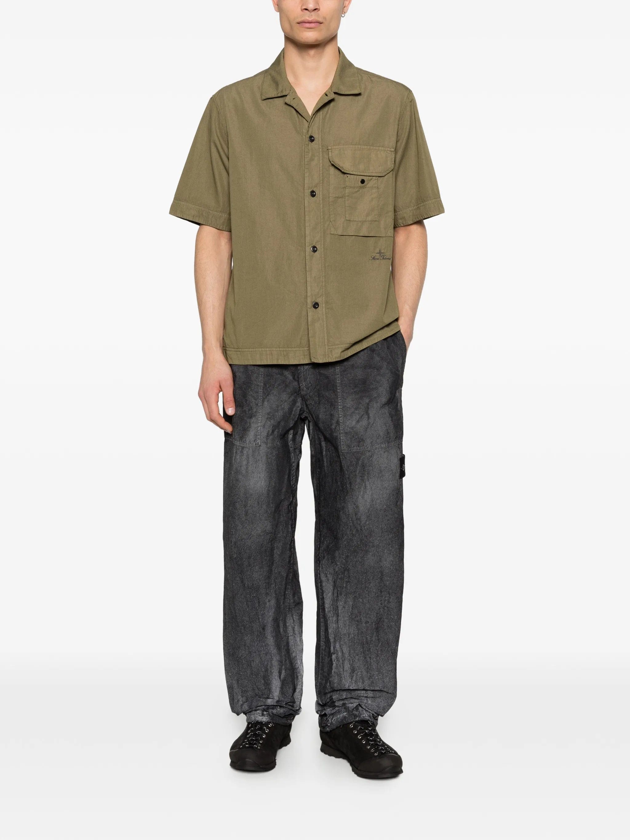 Stone Island logo - embroidered shirt