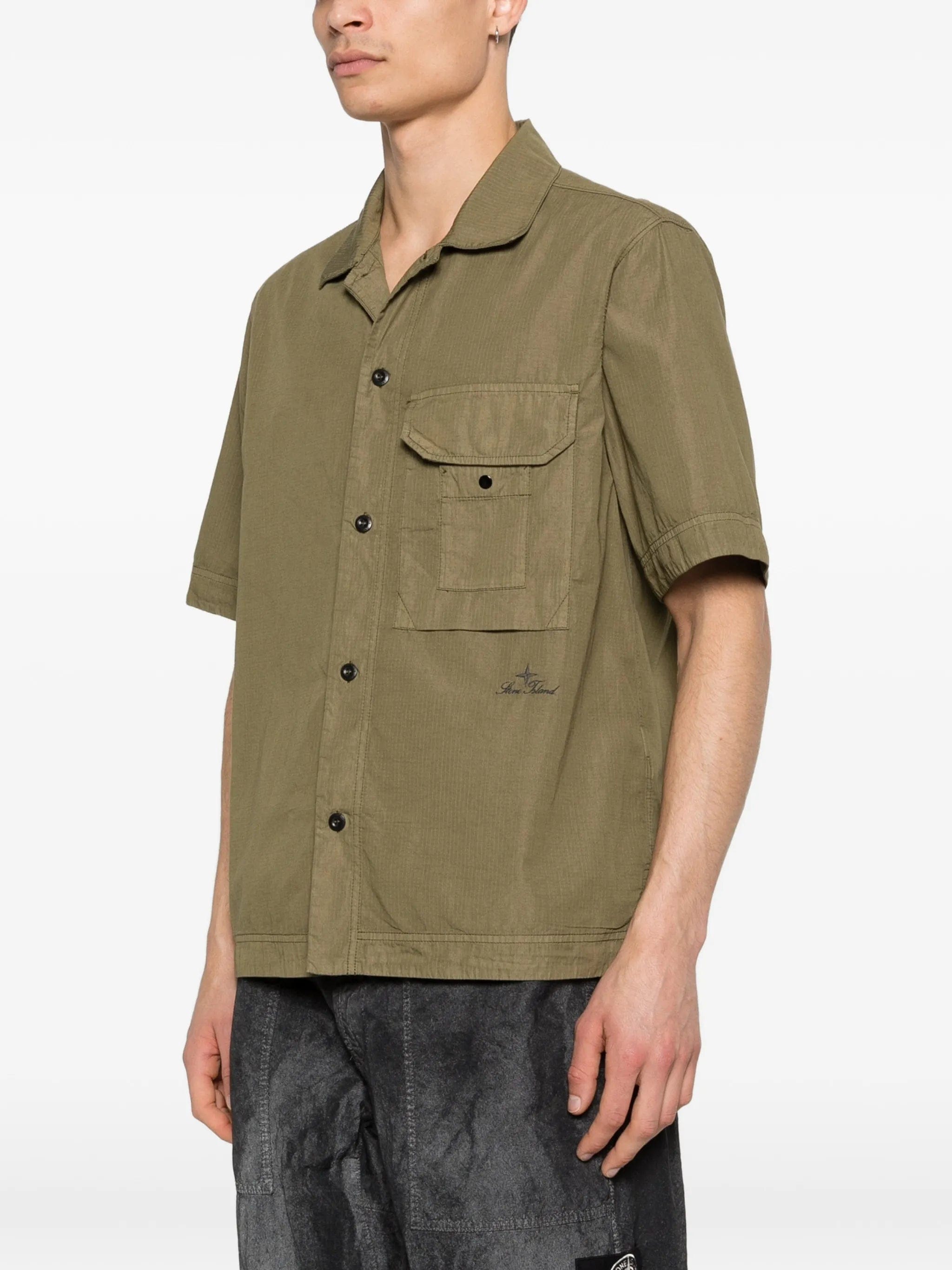 Stone Island logo - embroidered shirt