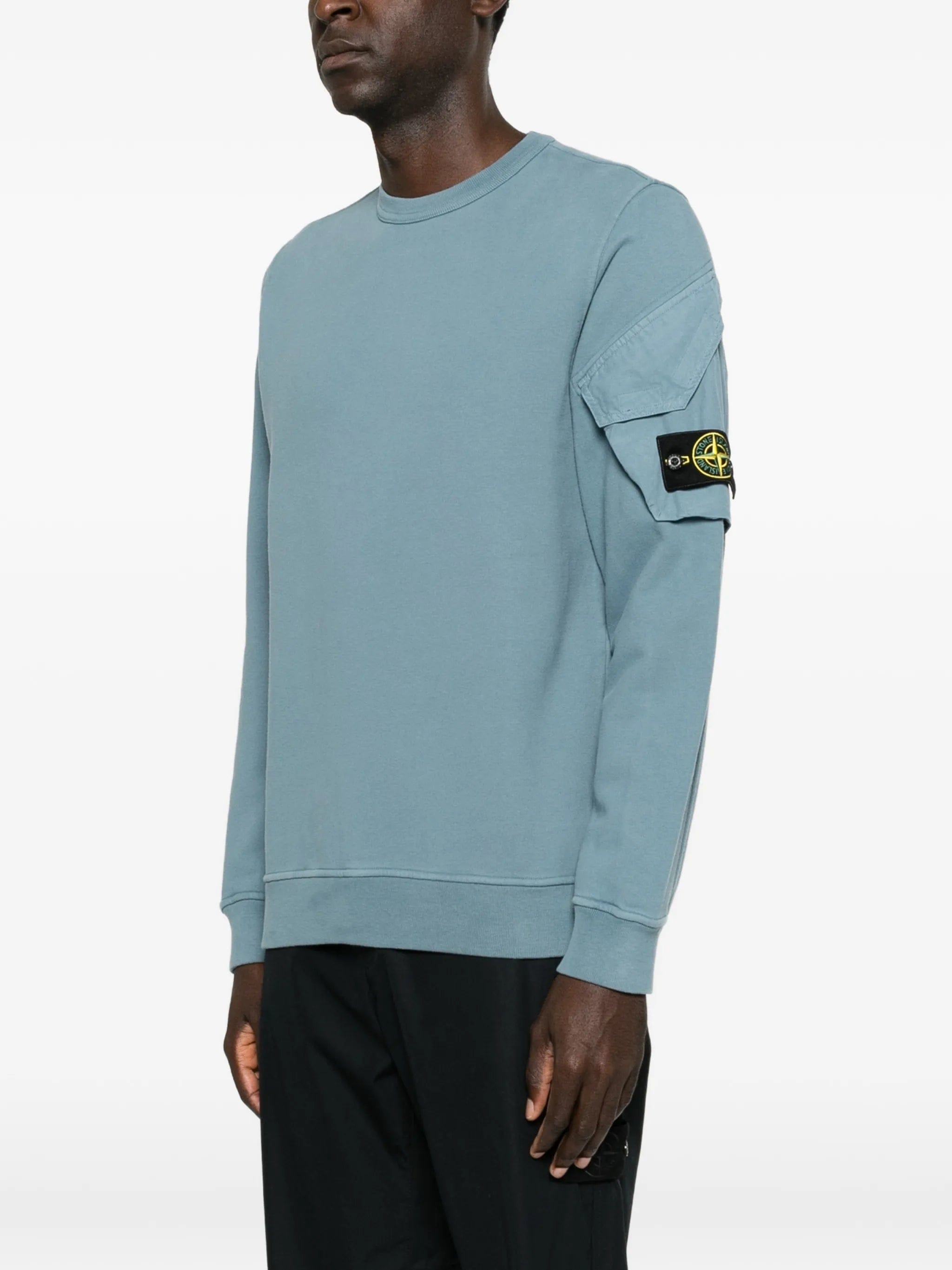 Stone Island logo - patch sleeve - pocket sweatshirt
