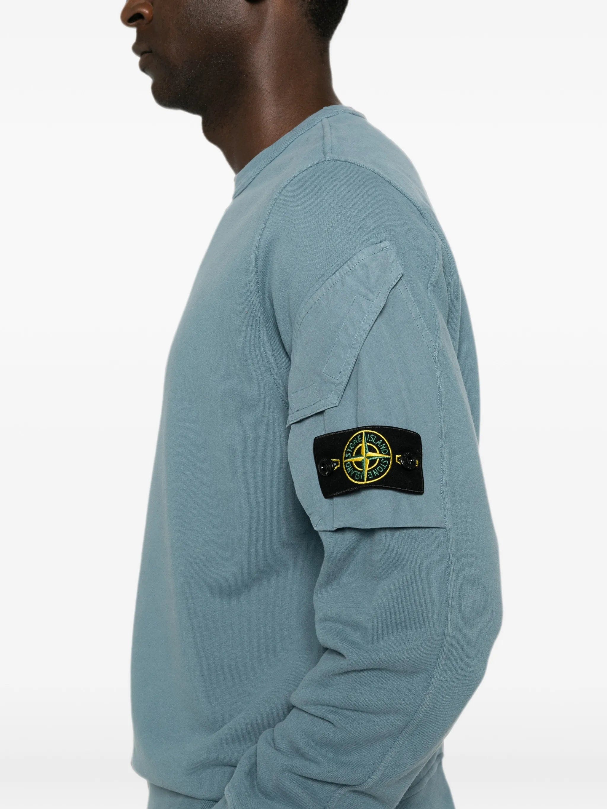 Stone Island logo - patch sleeve - pocket sweatshirt