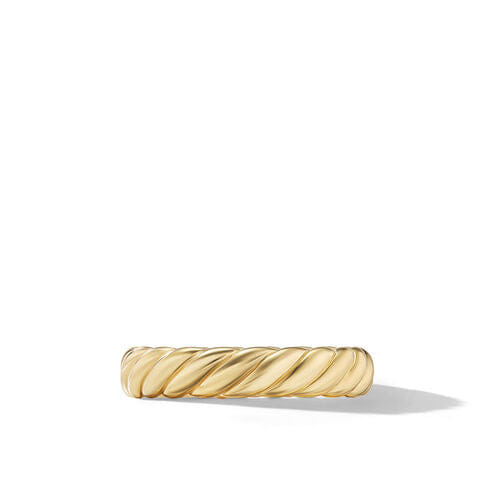 David Yurman Sculpted Cable Band Ring in 18K Yellow Gold, Size 7