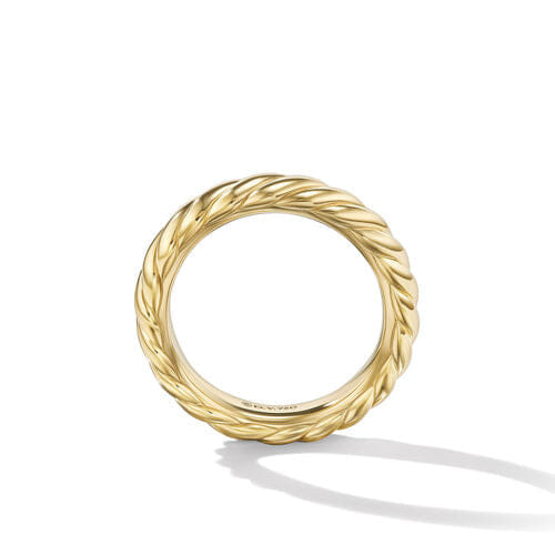 David Yurman Sculpted Cable Band Ring in 18K Yellow Gold, Size 7