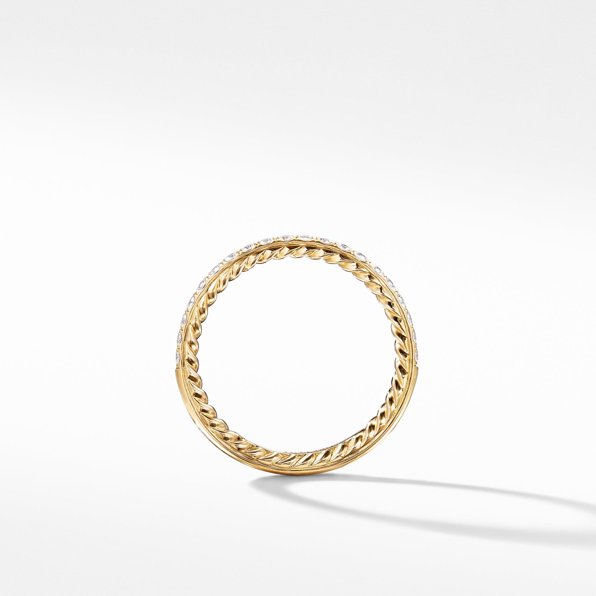 David Yurman Diamond Pavé Halfway Eternity Wedding Band Ring in 18K Yellow Gold, Size 6