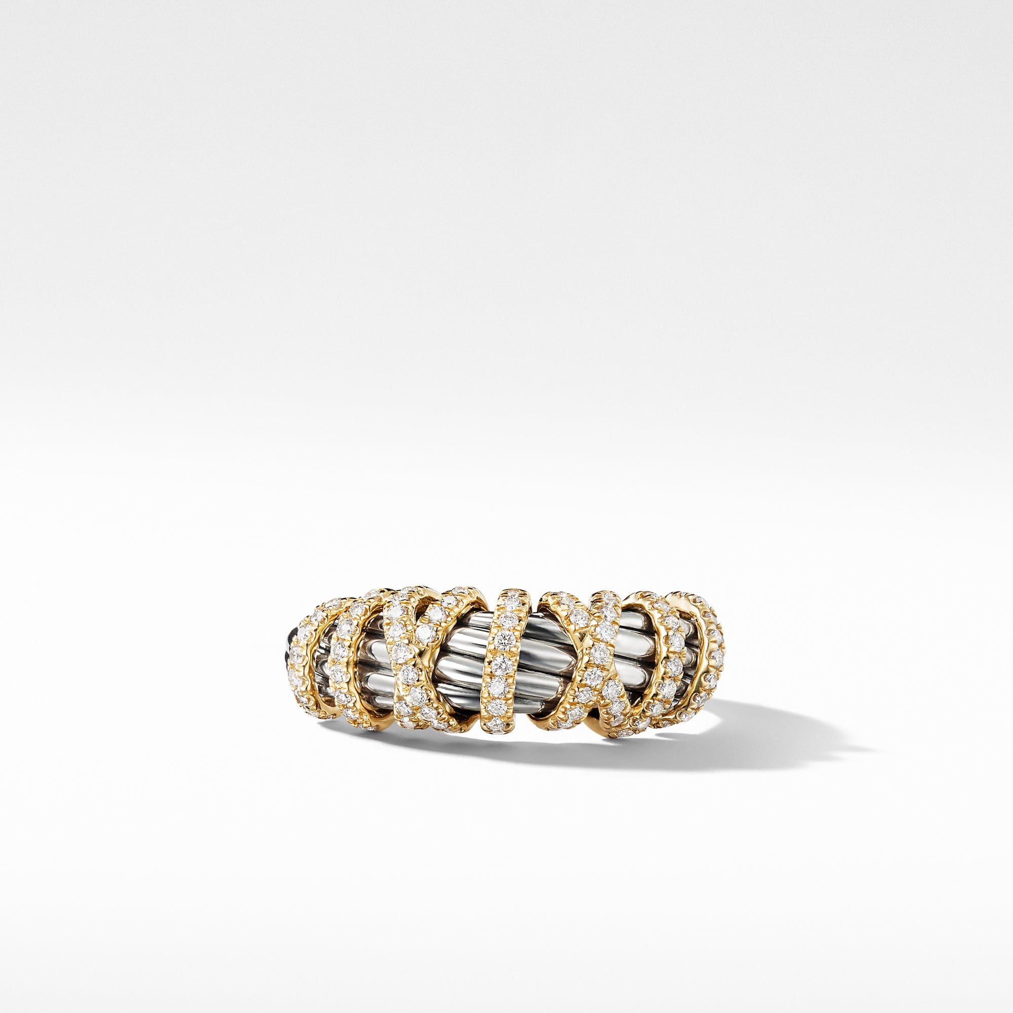 David Yurman Helena Ring with Diamonds and 18K Gold, 8 mm, Size 7