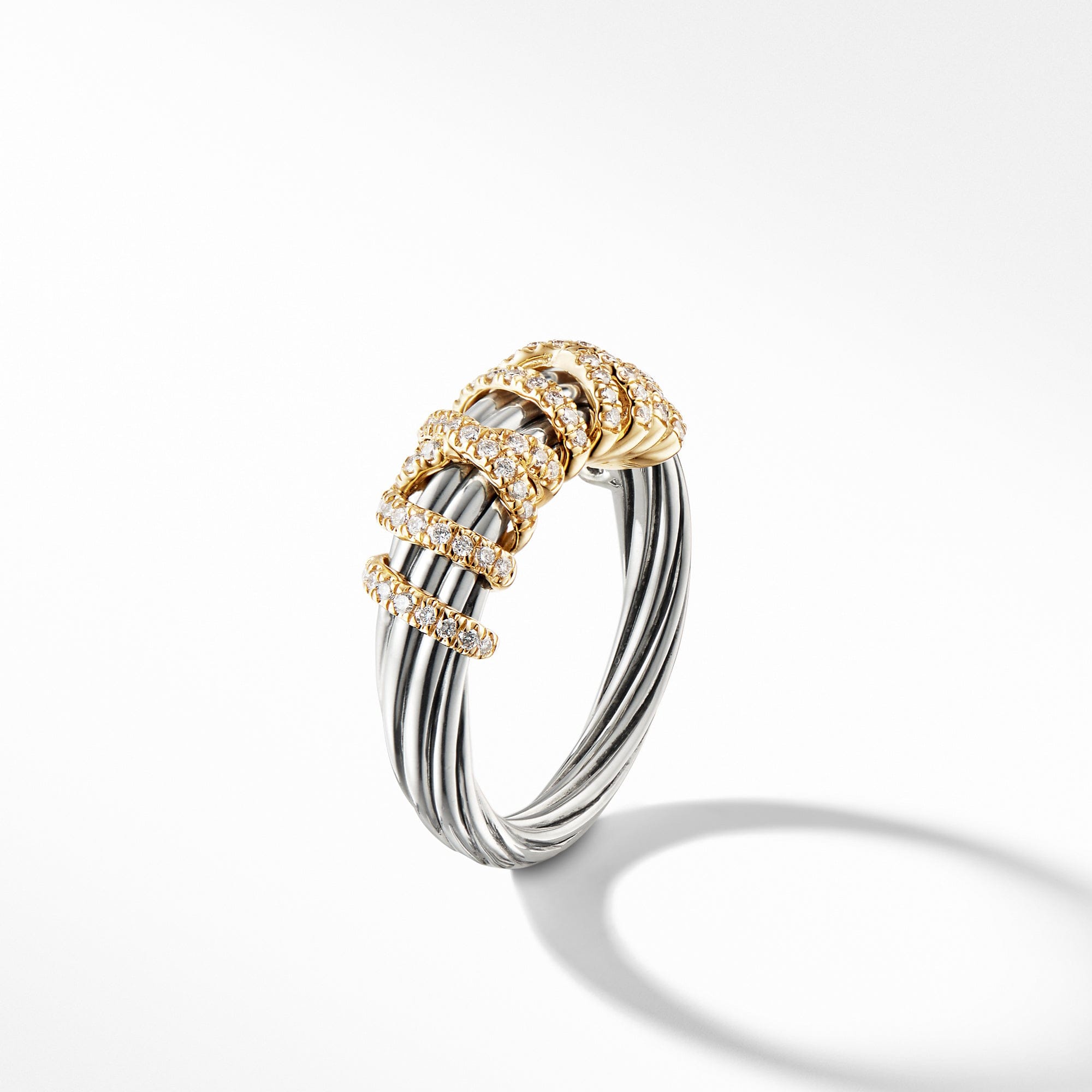 David Yurman Helena Ring with Diamonds and 18K Gold, 8 mm, Size 7