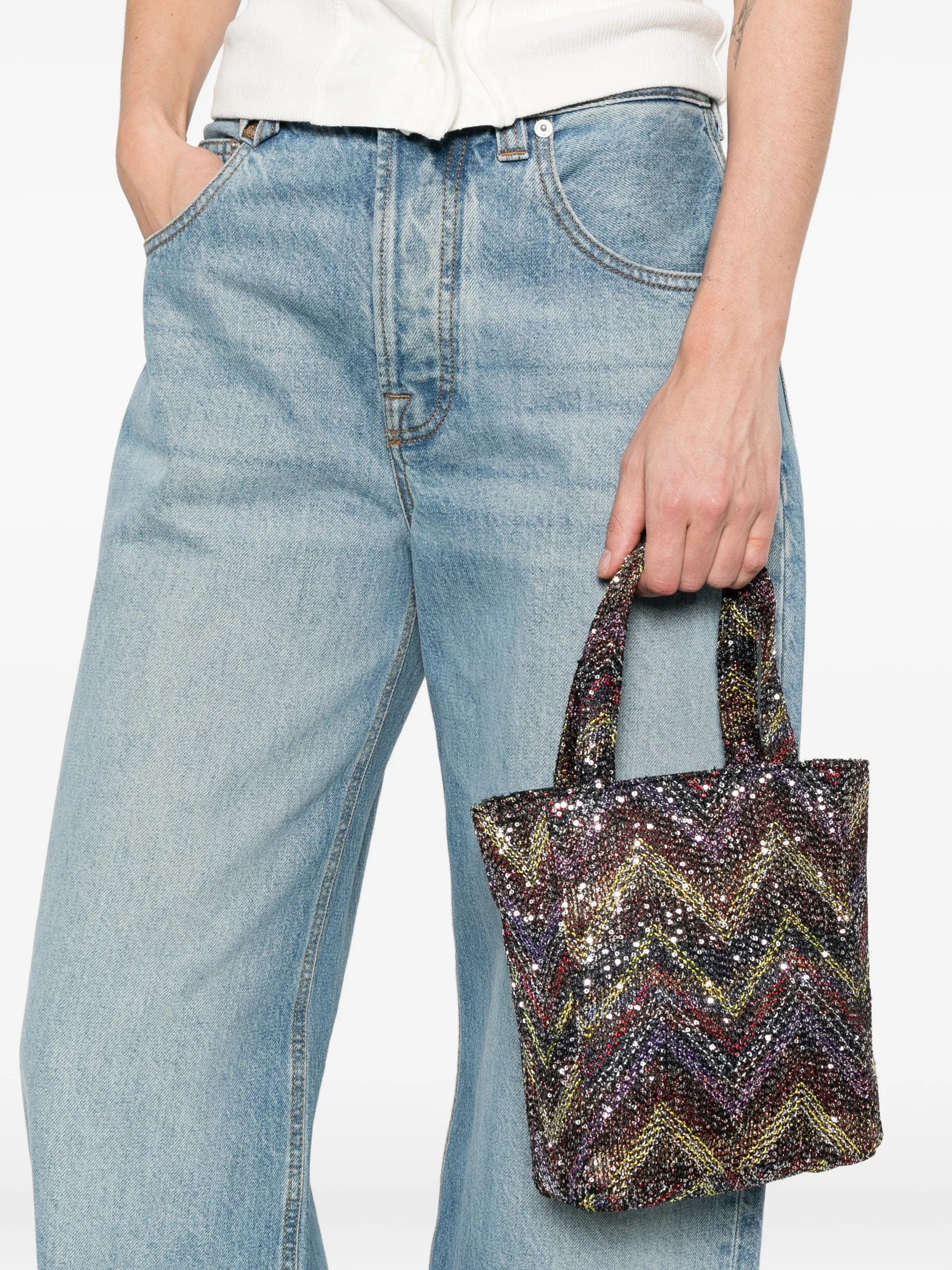 Missoni mini Caperdoni sequin chevron tote bag