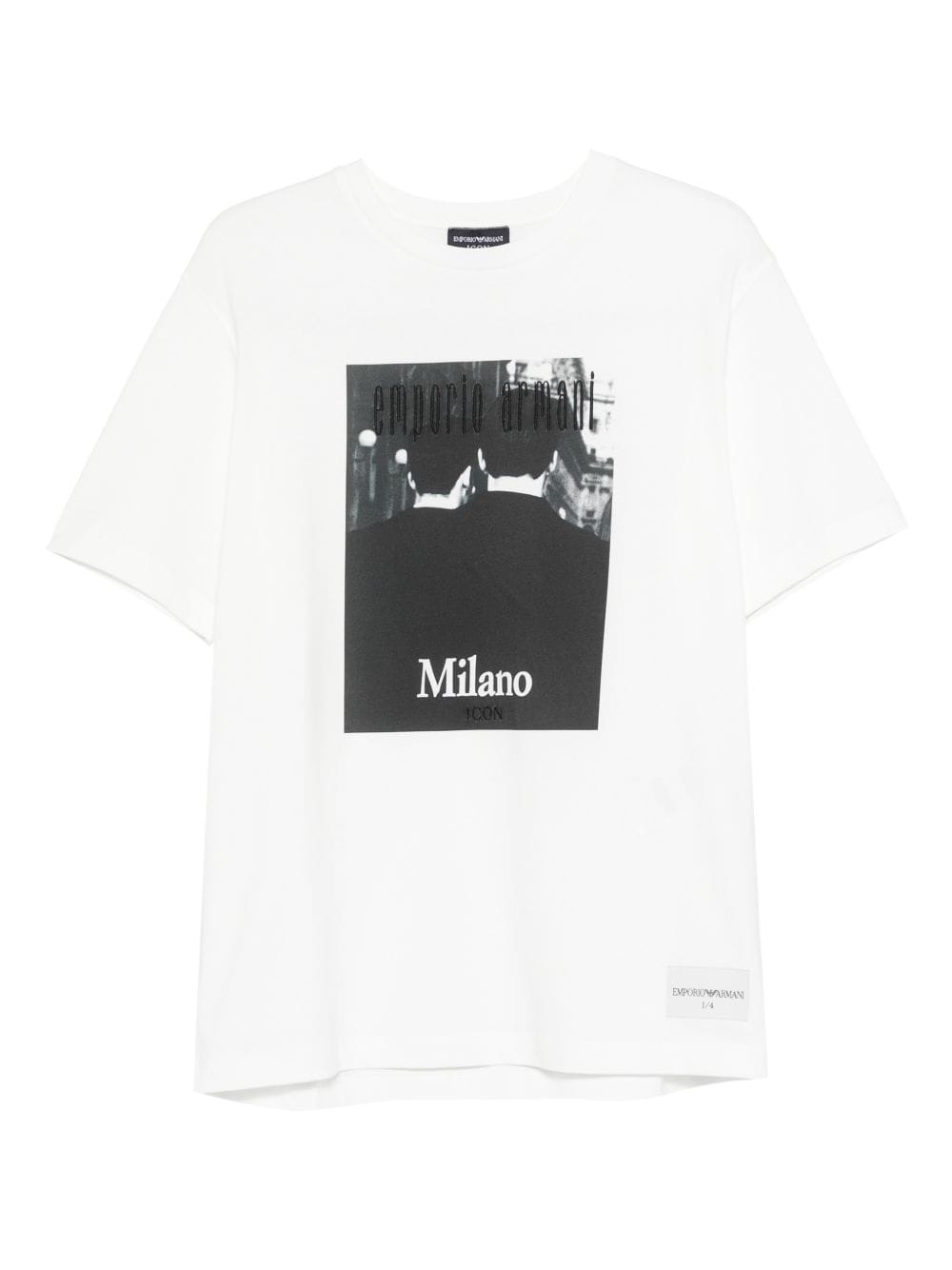 Emporio Armani Milano Graphic Print T - Shirt — White