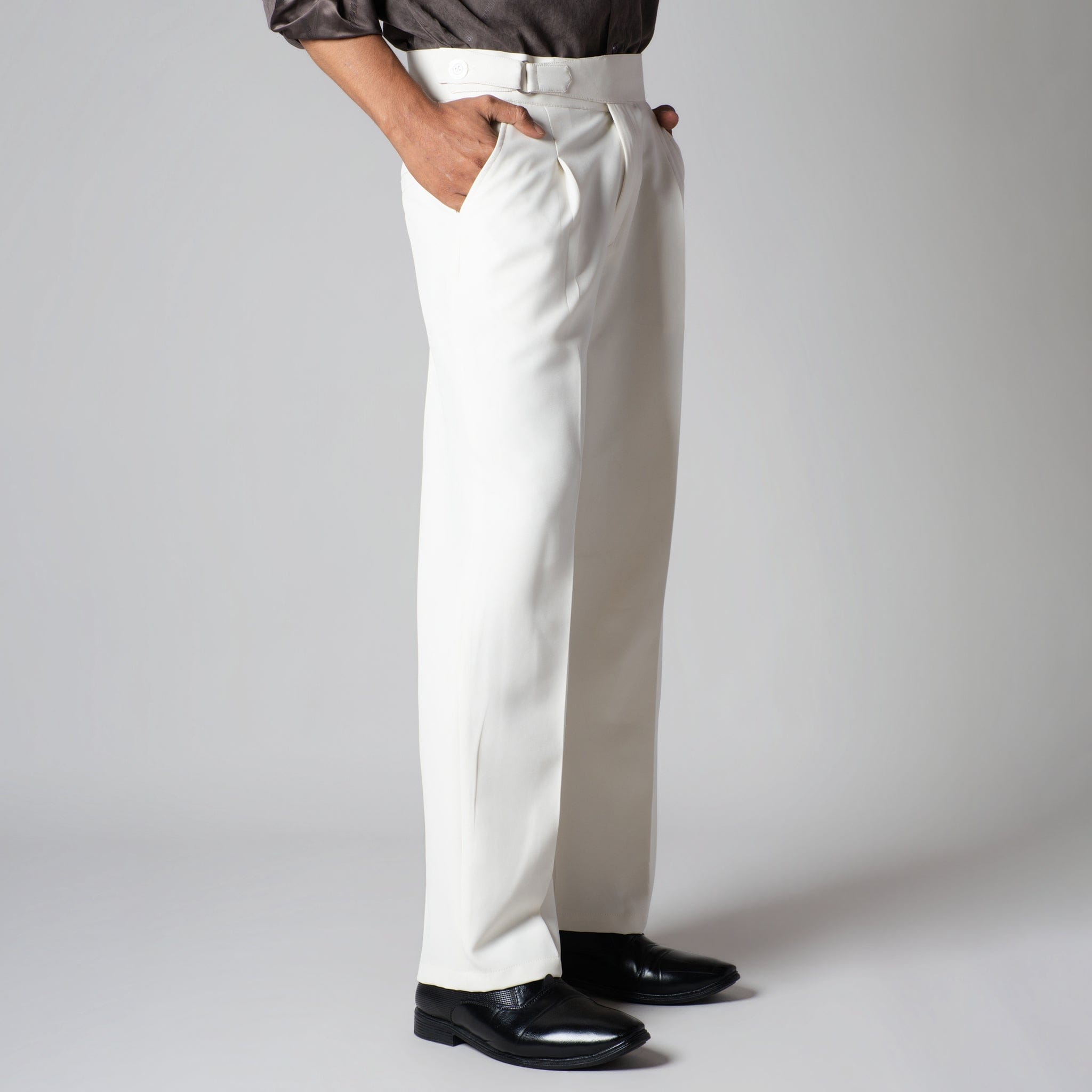 OFF - WHITE D - RING ITALIAN STYLE TROUSER