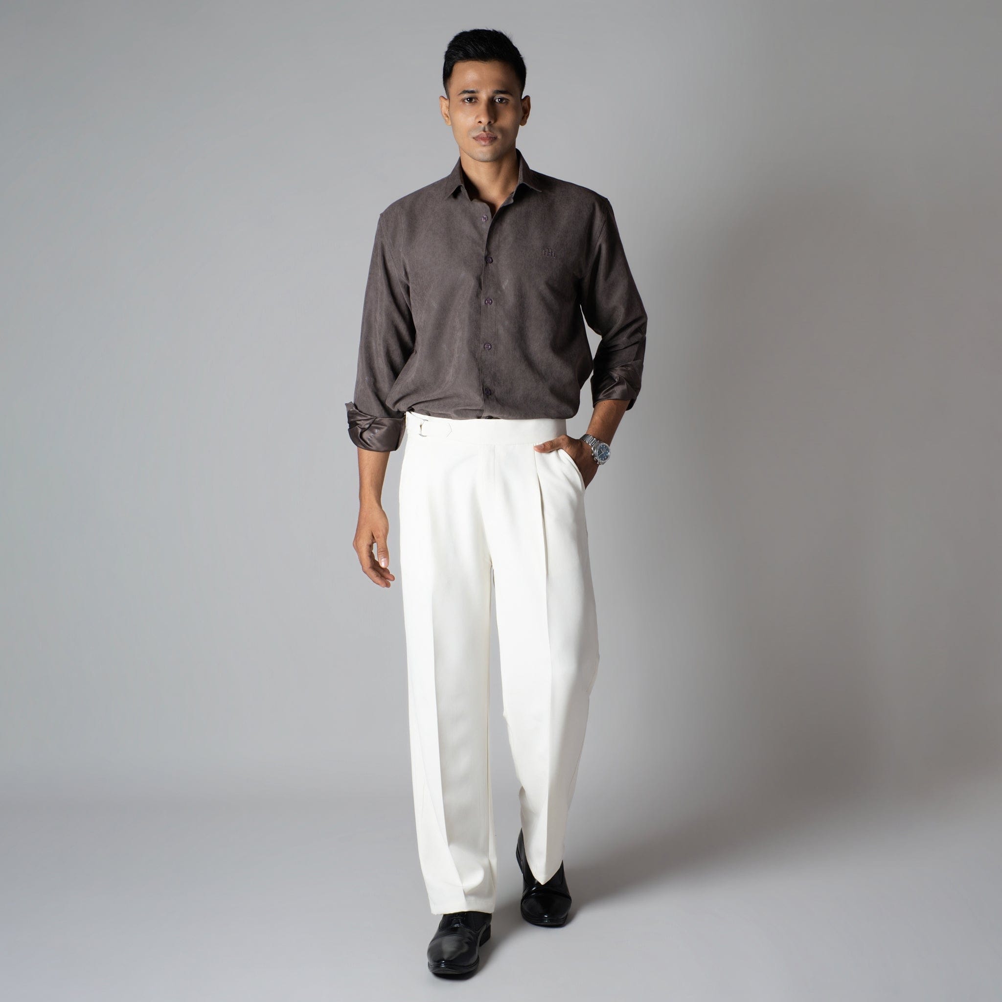 OFF - WHITE D - RING ITALIAN STYLE TROUSER