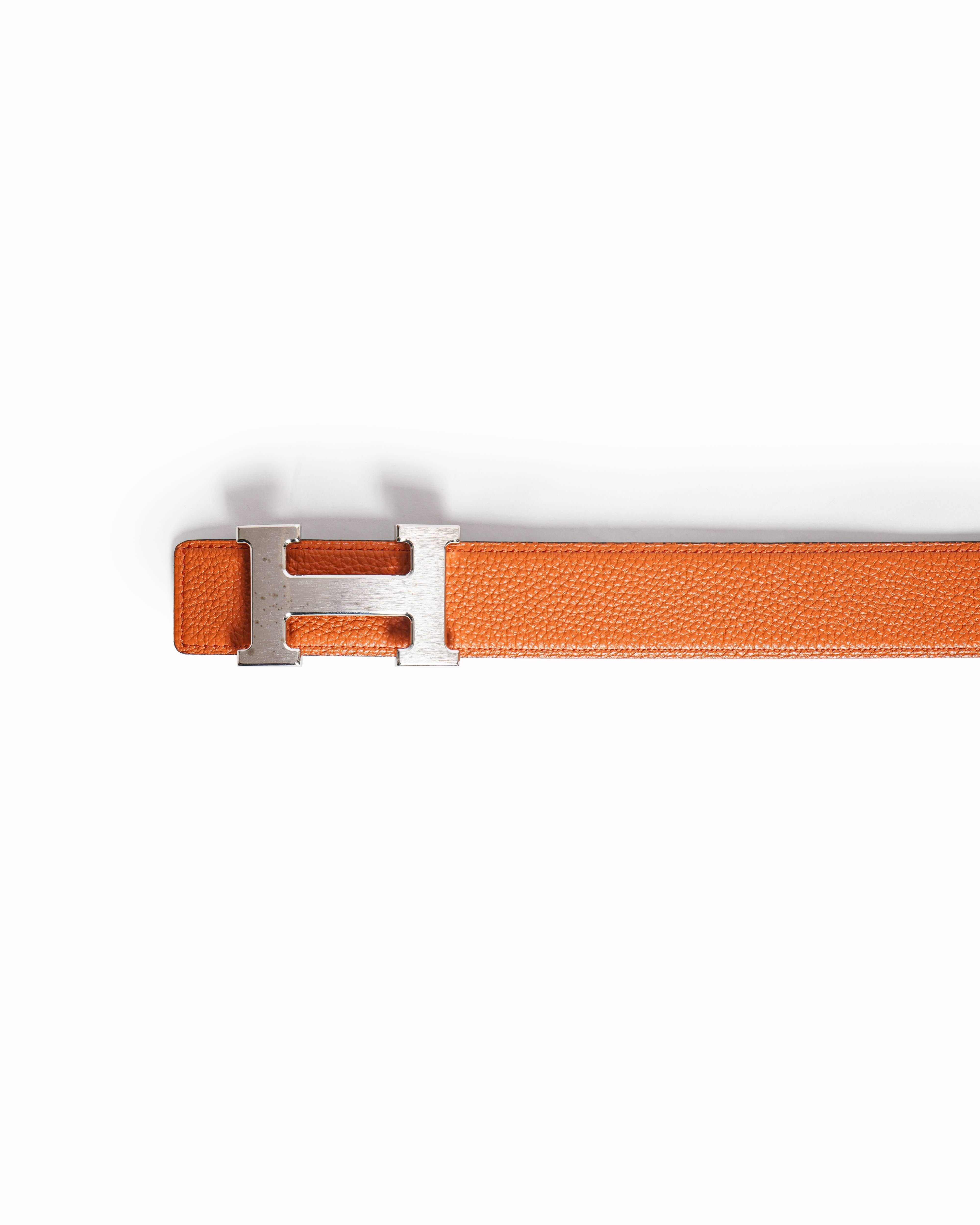 Hermès H belt buckle & Reversible leather strap