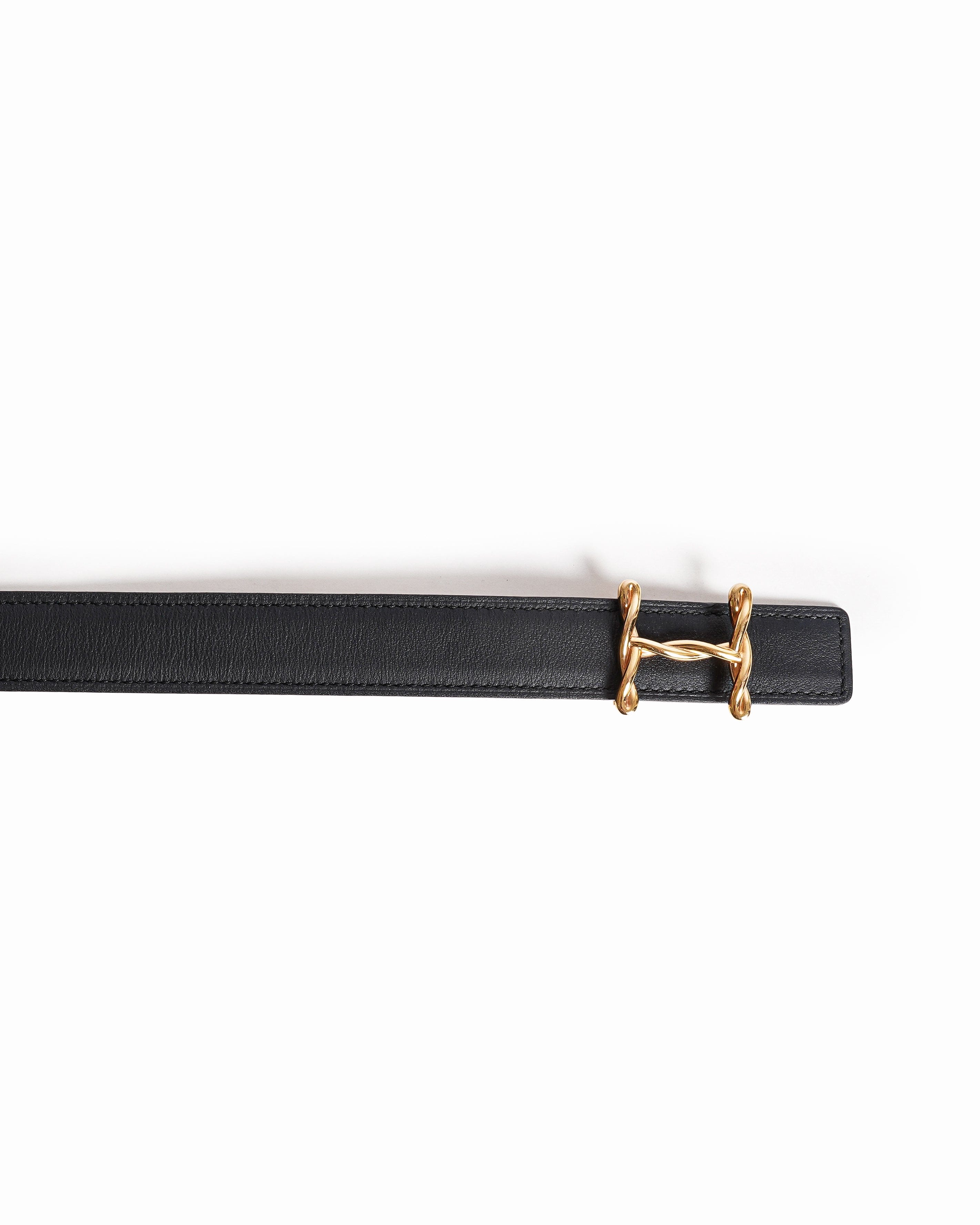 Hermès Women's H Torsade Buckle Reversible Thin Leather Belt