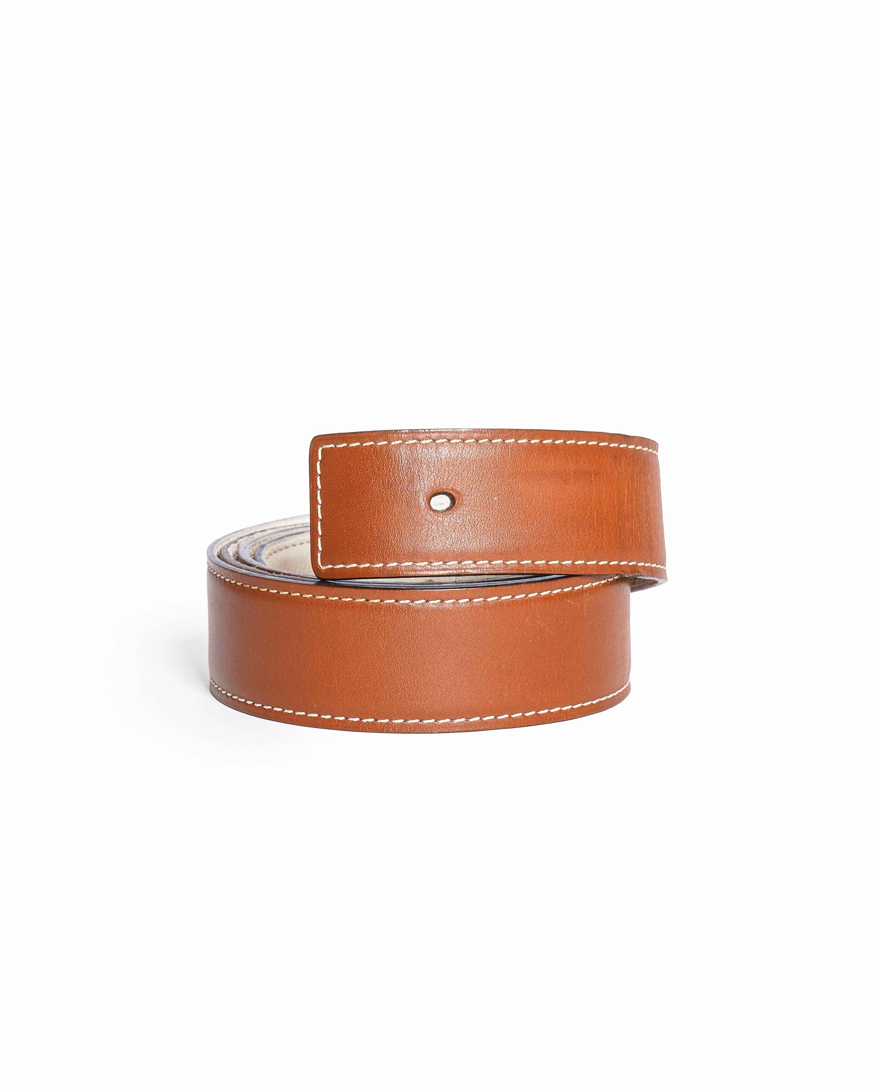 Hermès Tan Leather Belt Strap