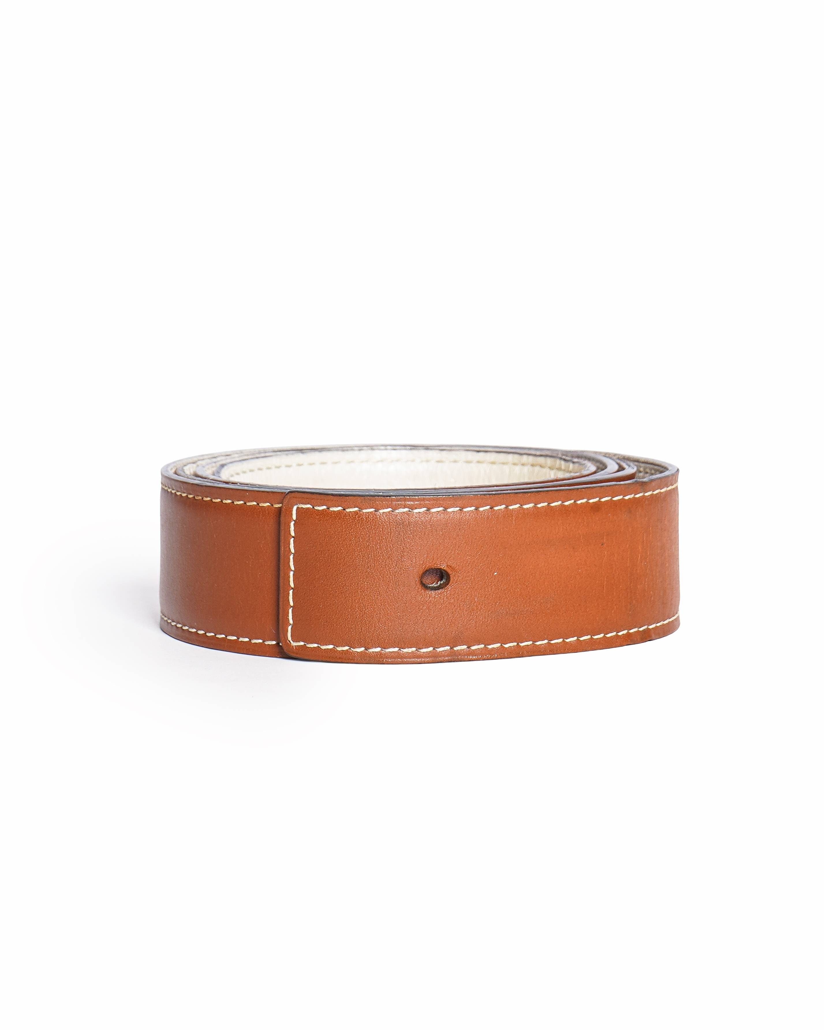 Hermès Tan Leather Belt Strap