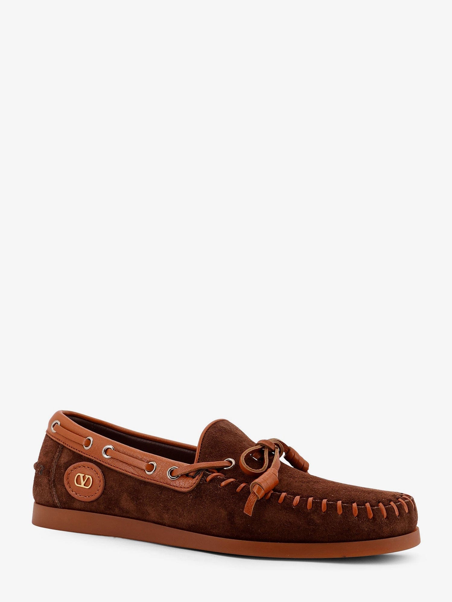 Valentino Garavani Palm Avenue leather and suede boat shoe