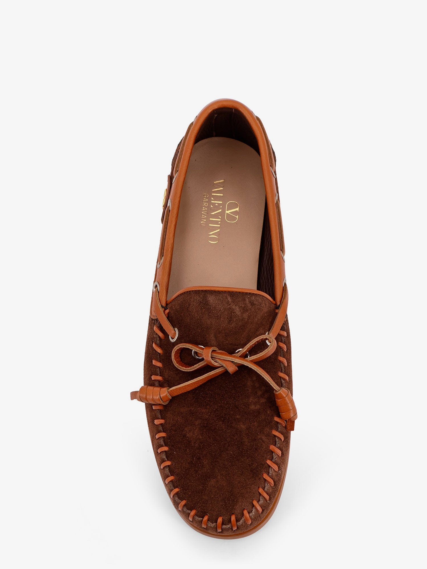Valentino Garavani Palm Avenue leather and suede boat shoe