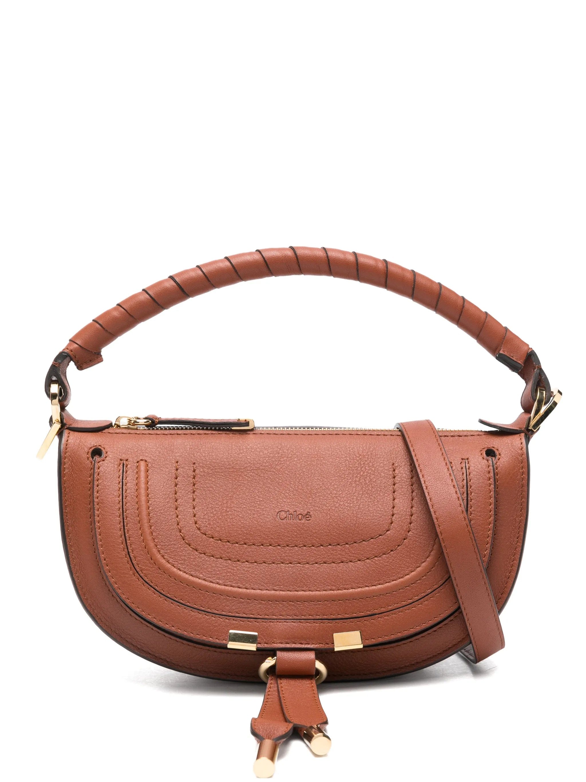 Chloé mini Marcie twisted - handle leather shoulder bag