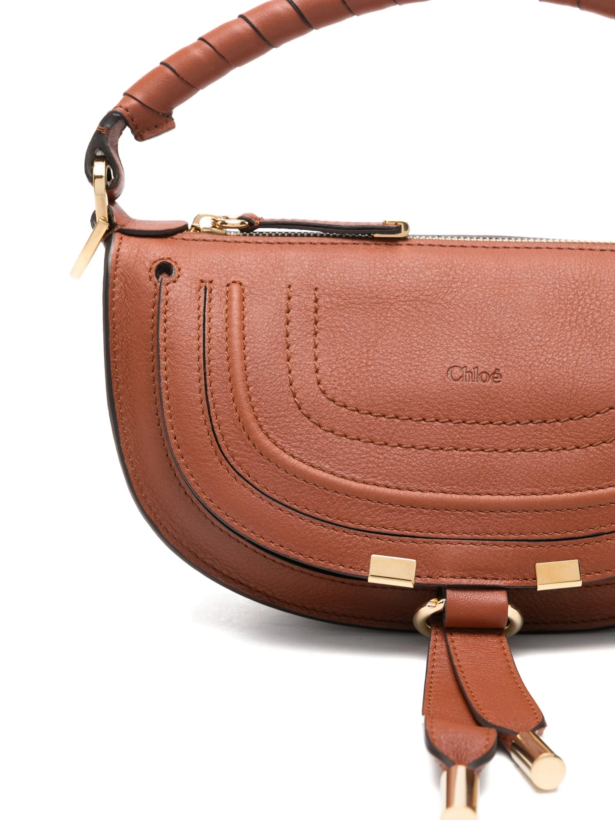 Chloé mini Marcie twisted - handle leather shoulder bag