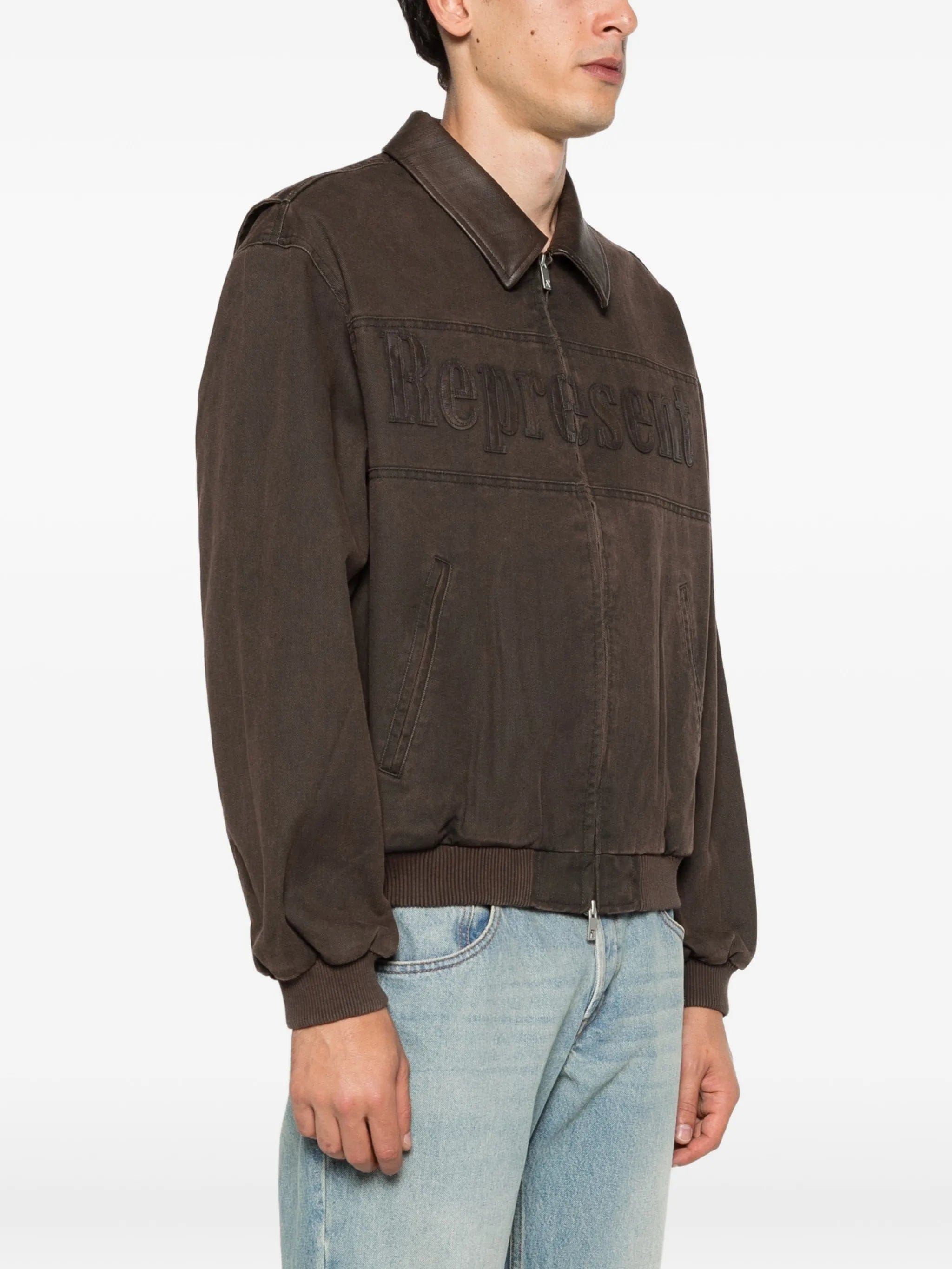 Represent Roscoe logo collared bomber jacket