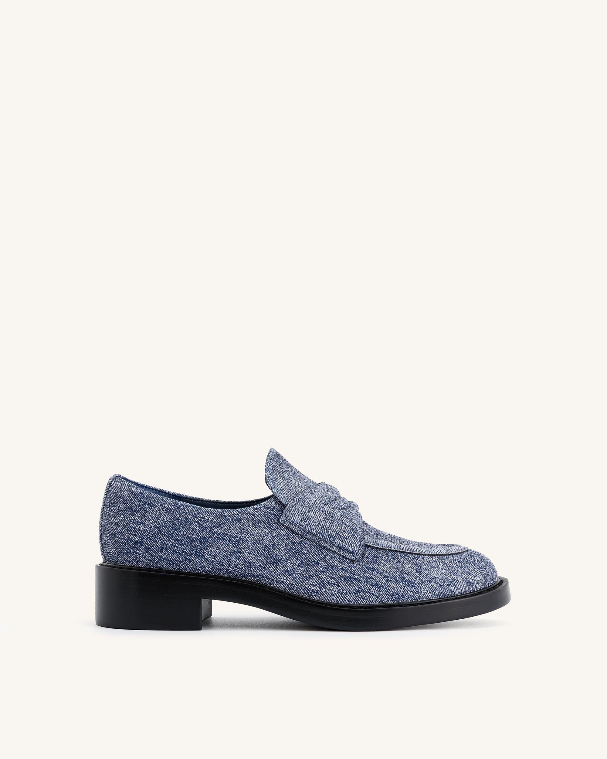 Jw Pei Micah Denim Embossed Chunky Loafer Blue