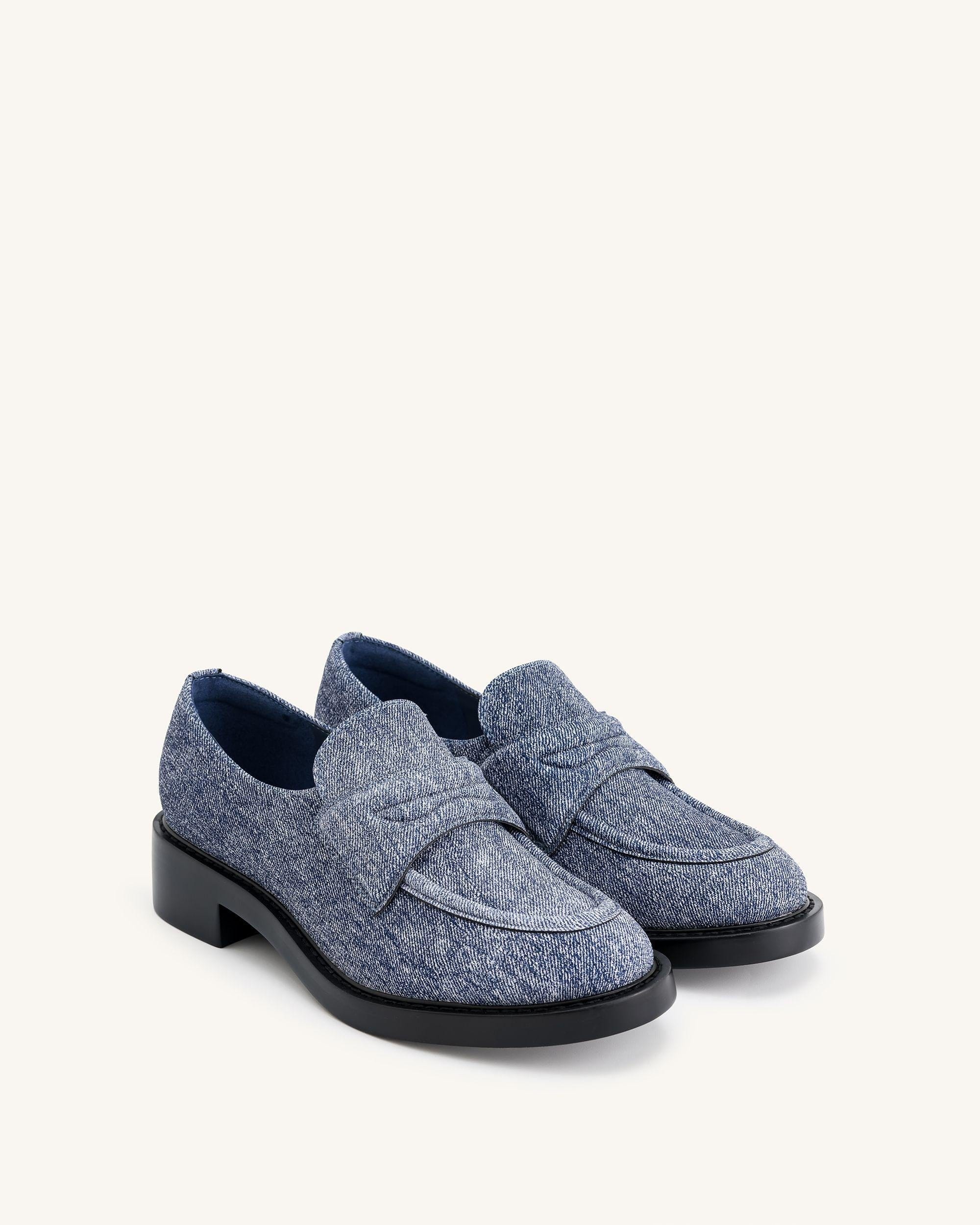 Jw Pei Micah Denim Embossed Chunky Loafer Blue