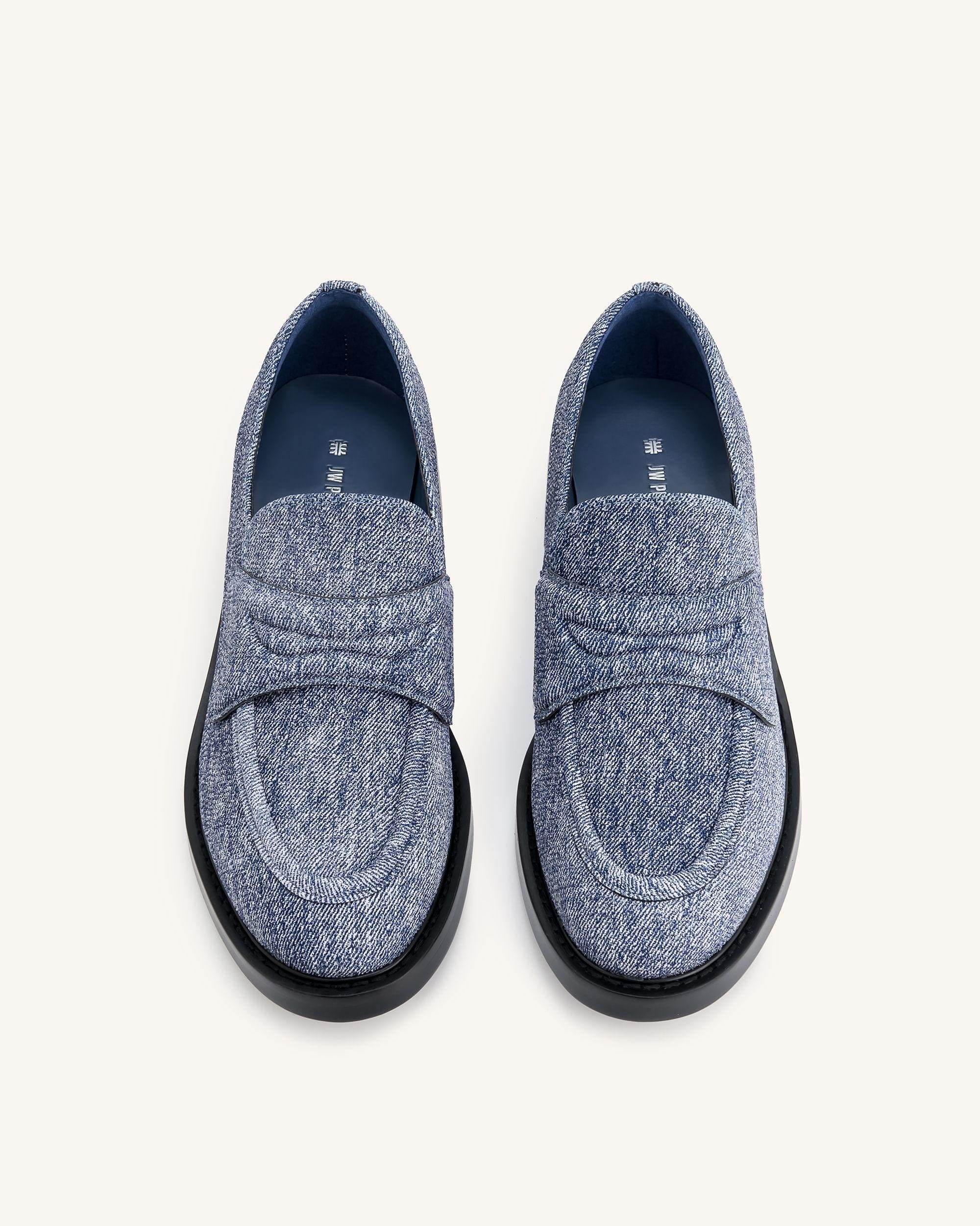 Jw Pei Micah Denim Embossed Chunky Loafer Blue