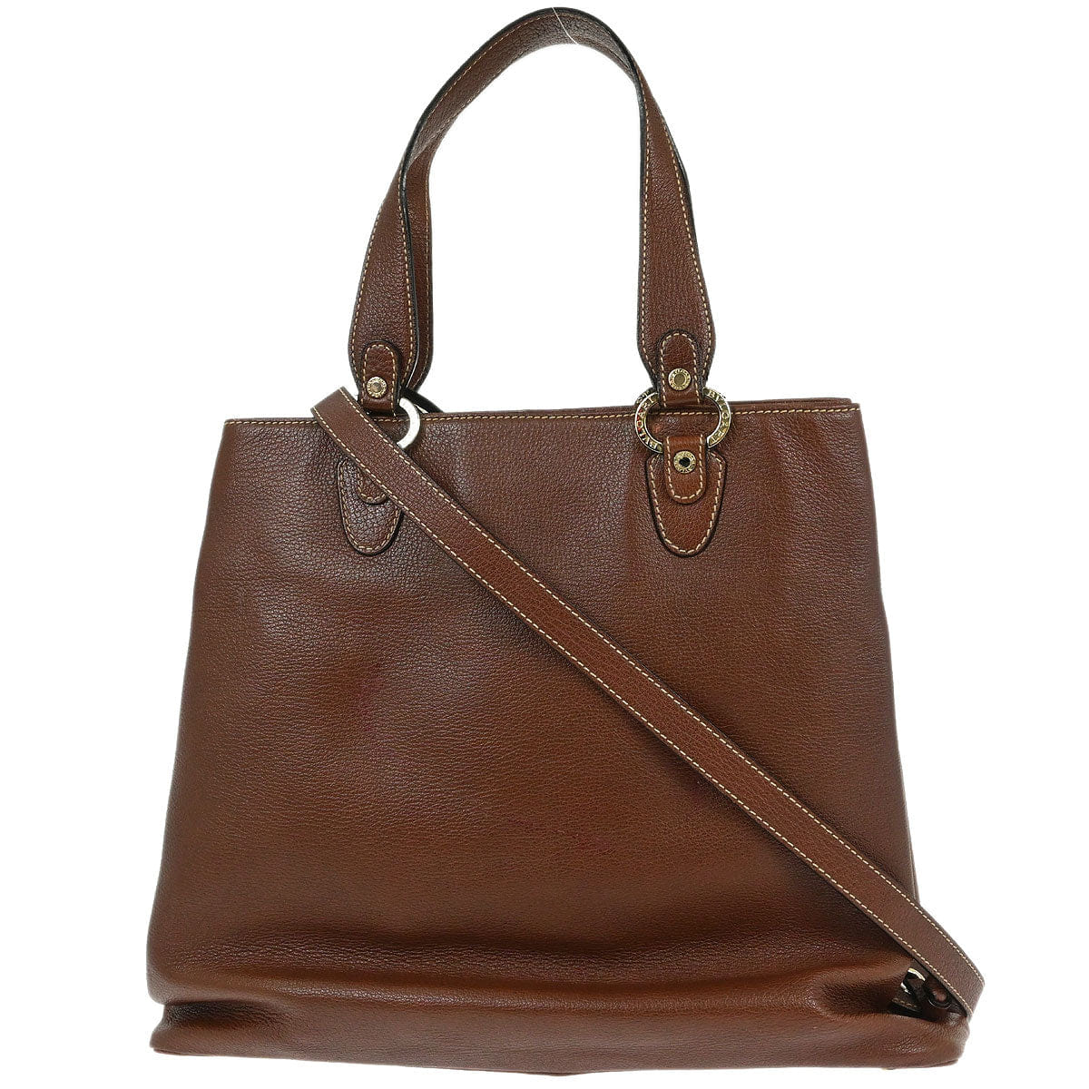 Other Brand Bvlgari Brown Leather 2way Shoulder Handbag
