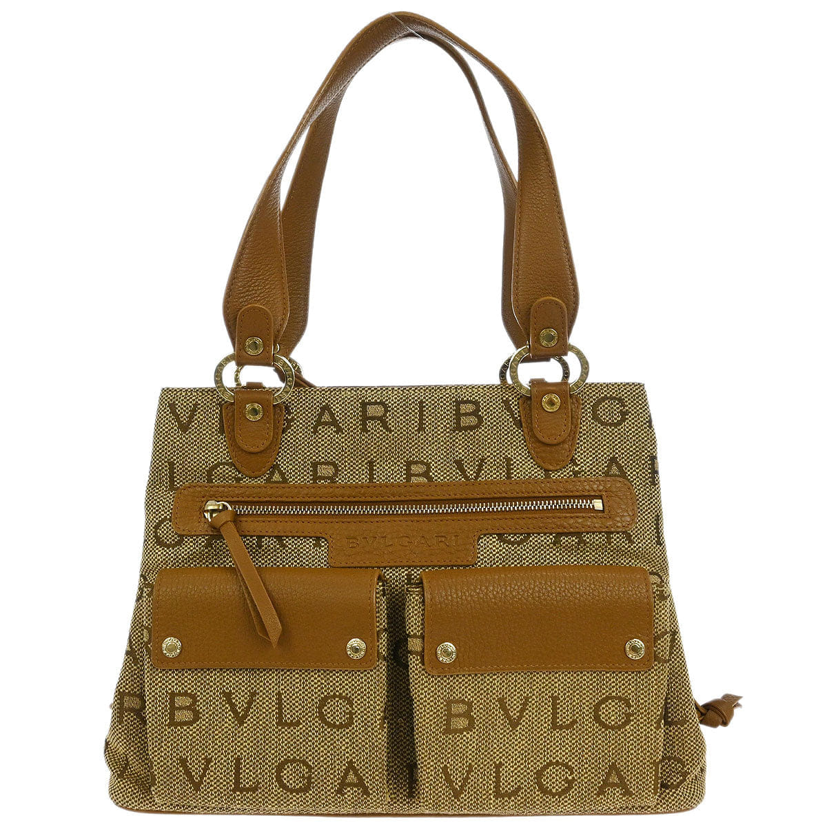 Other Brand Bvlgari Brown Canvas Logomania Handbag