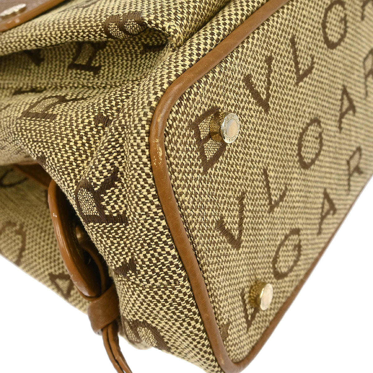 Other Brand Bvlgari Brown Canvas Logomania Handbag