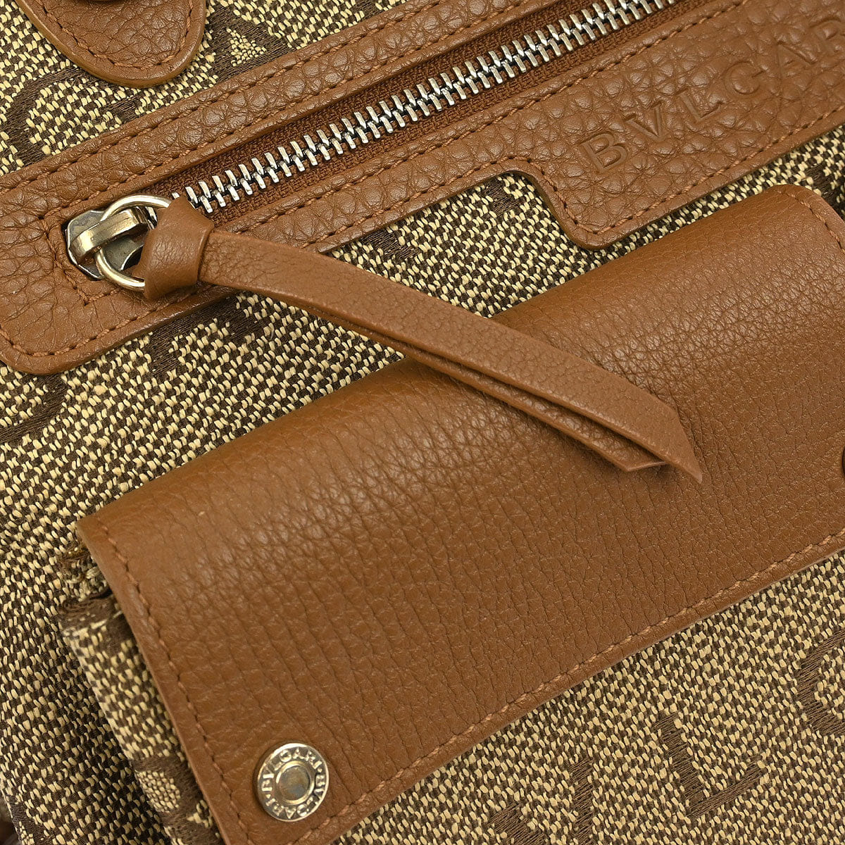 Other Brand Bvlgari Brown Canvas Logomania Handbag