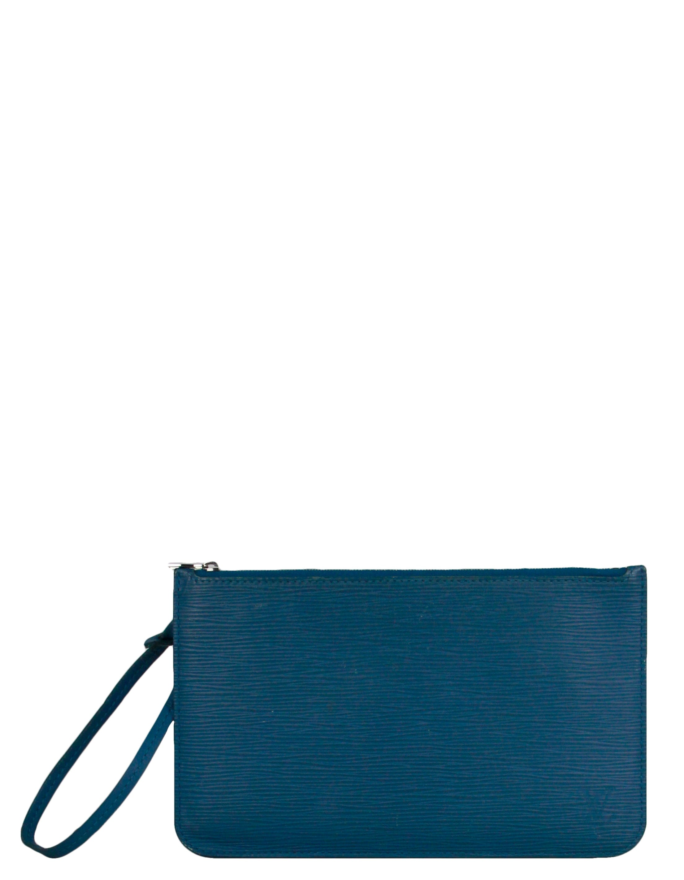 ASC Resale Louis Vuitton Cyan Neverfull Pochette Wristlet Bag