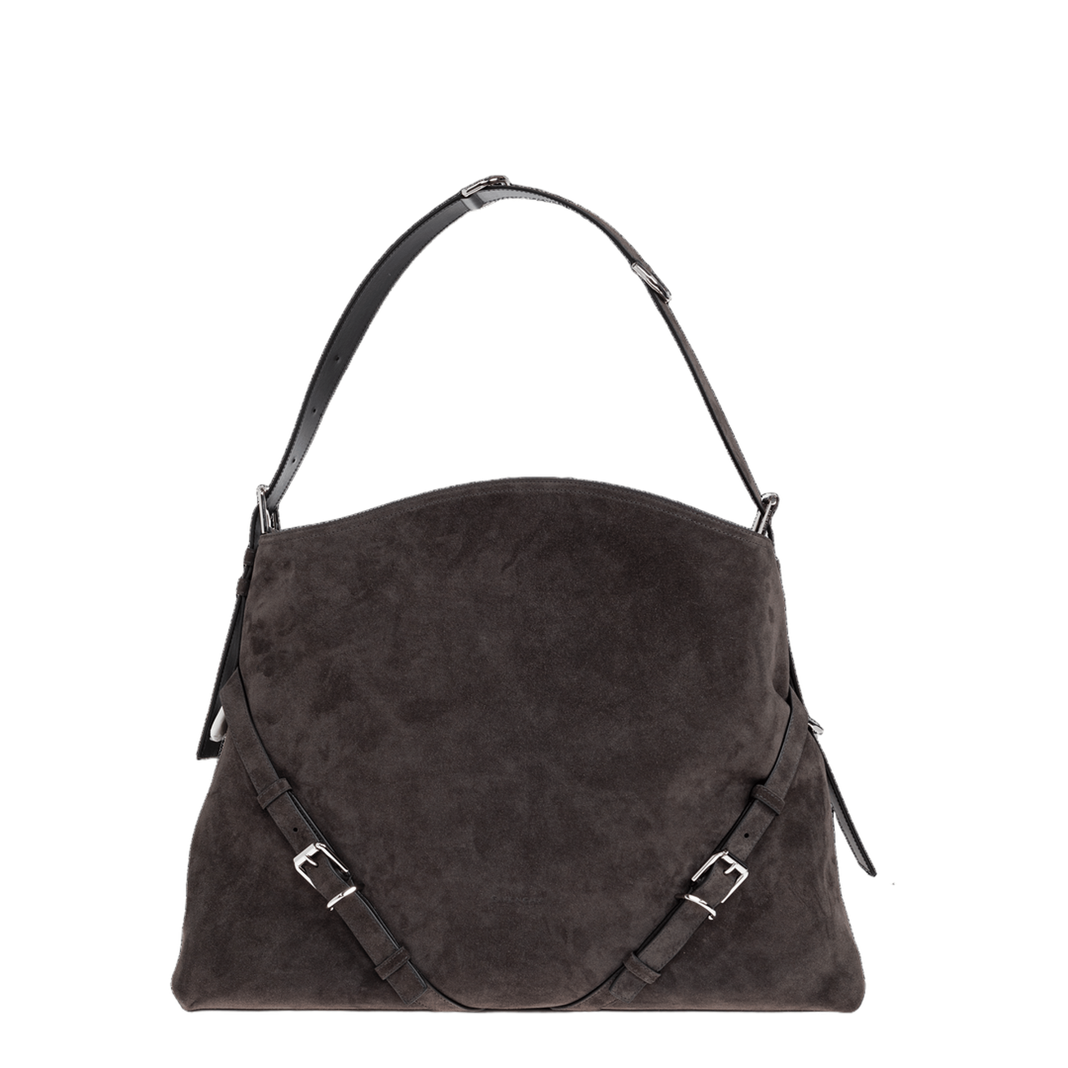Givenchy Voyou Large Calf Leather Shoulder Bag - Dark Grey