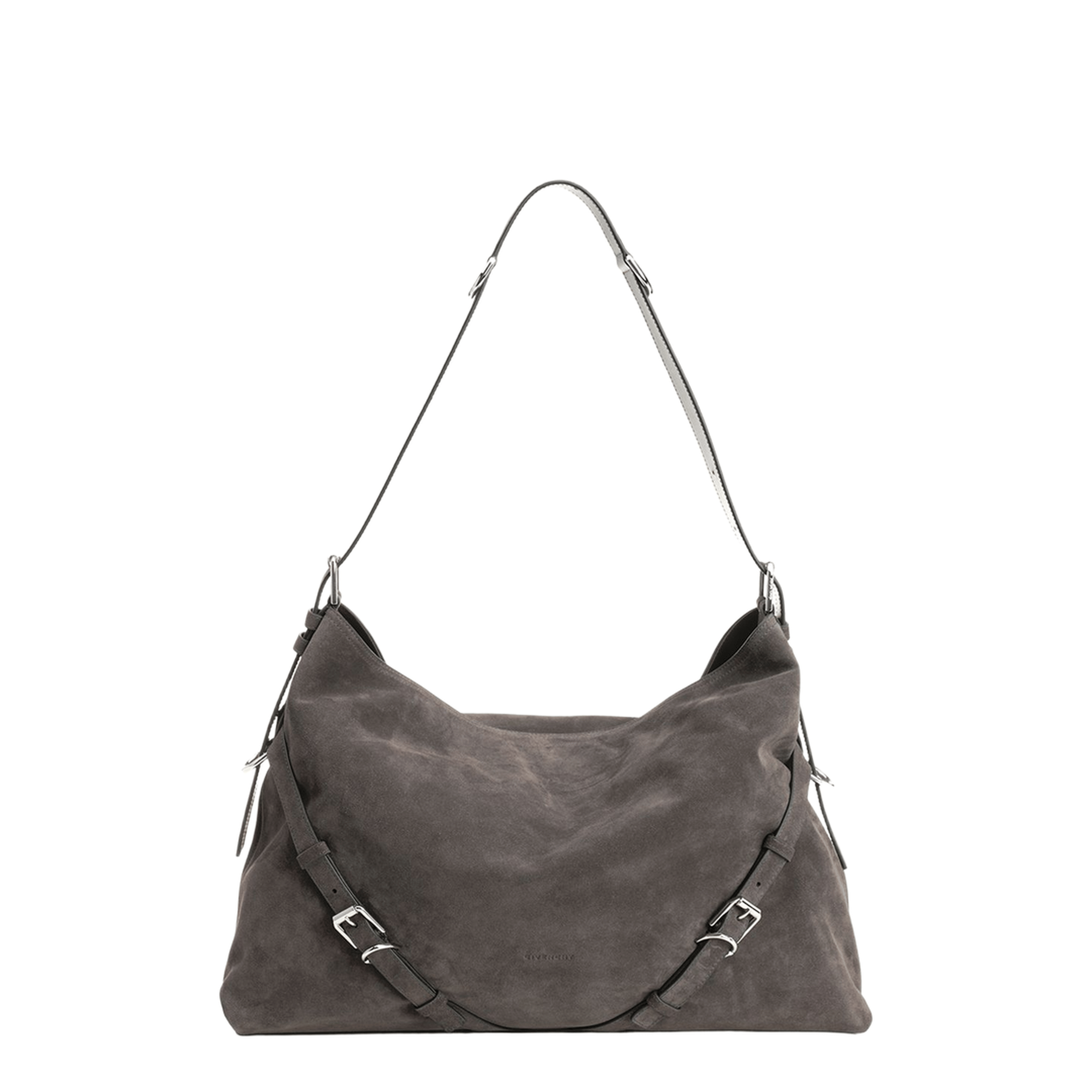 Givenchy Voyou Large Calf Leather Shoulder Bag - Dark Grey