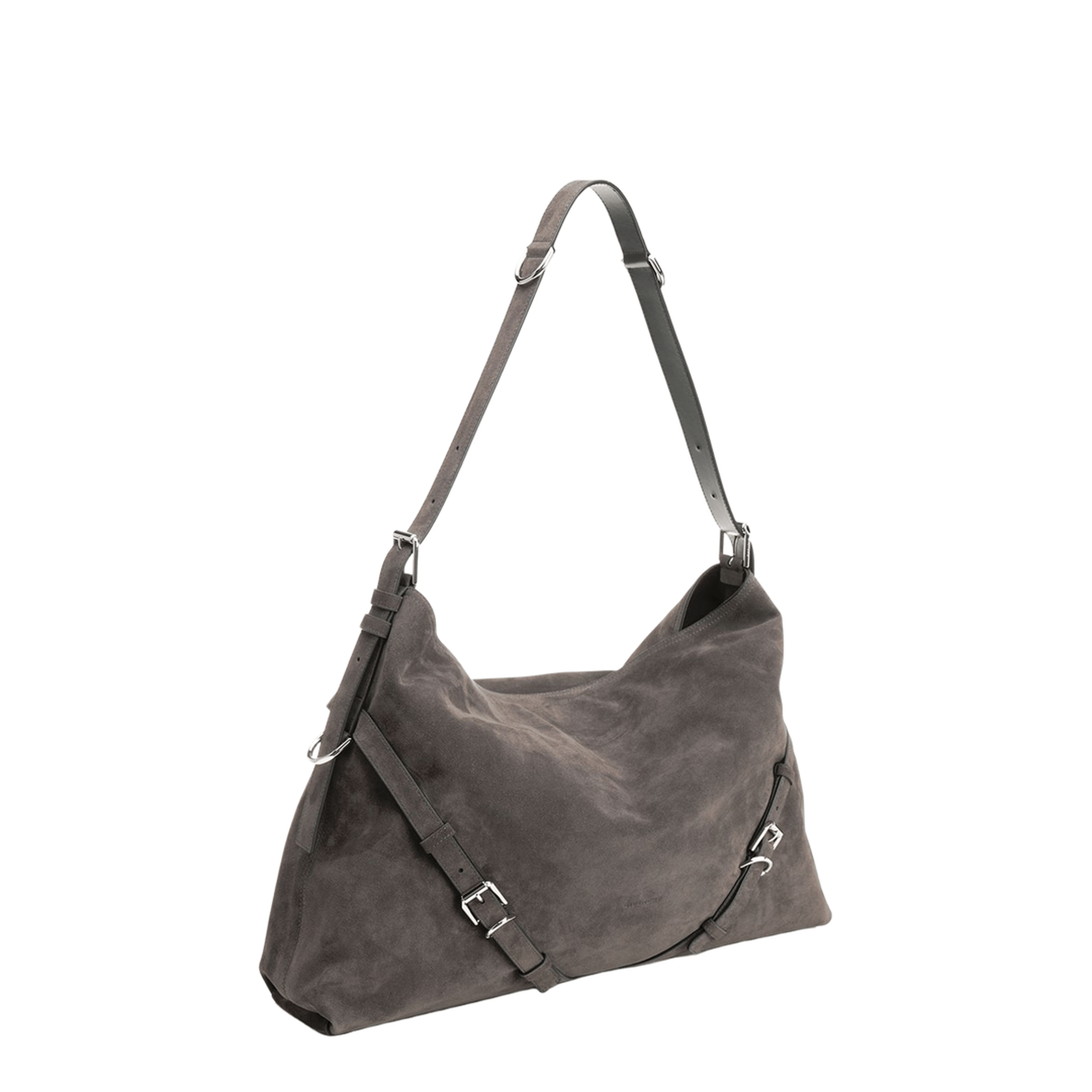 Givenchy Voyou Large Calf Leather Shoulder Bag - Dark Grey