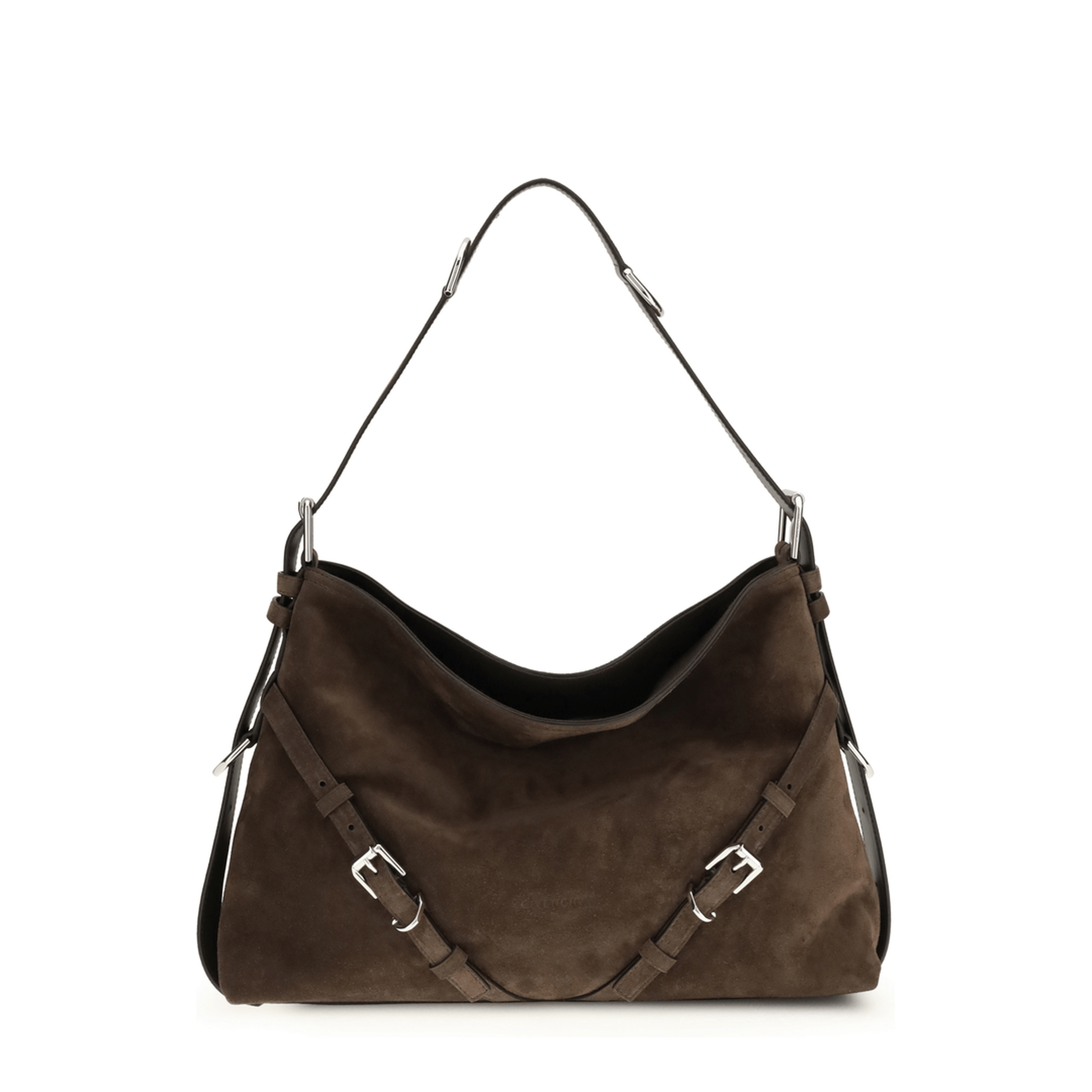 Givenchy Voyou Medium Calf Suede Shoulder Bag - Ebony Brown