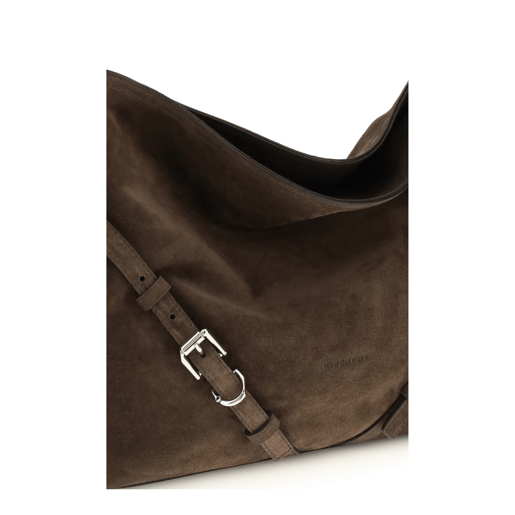 Givenchy Voyou Medium Calf Suede Shoulder Bag - Ebony Brown