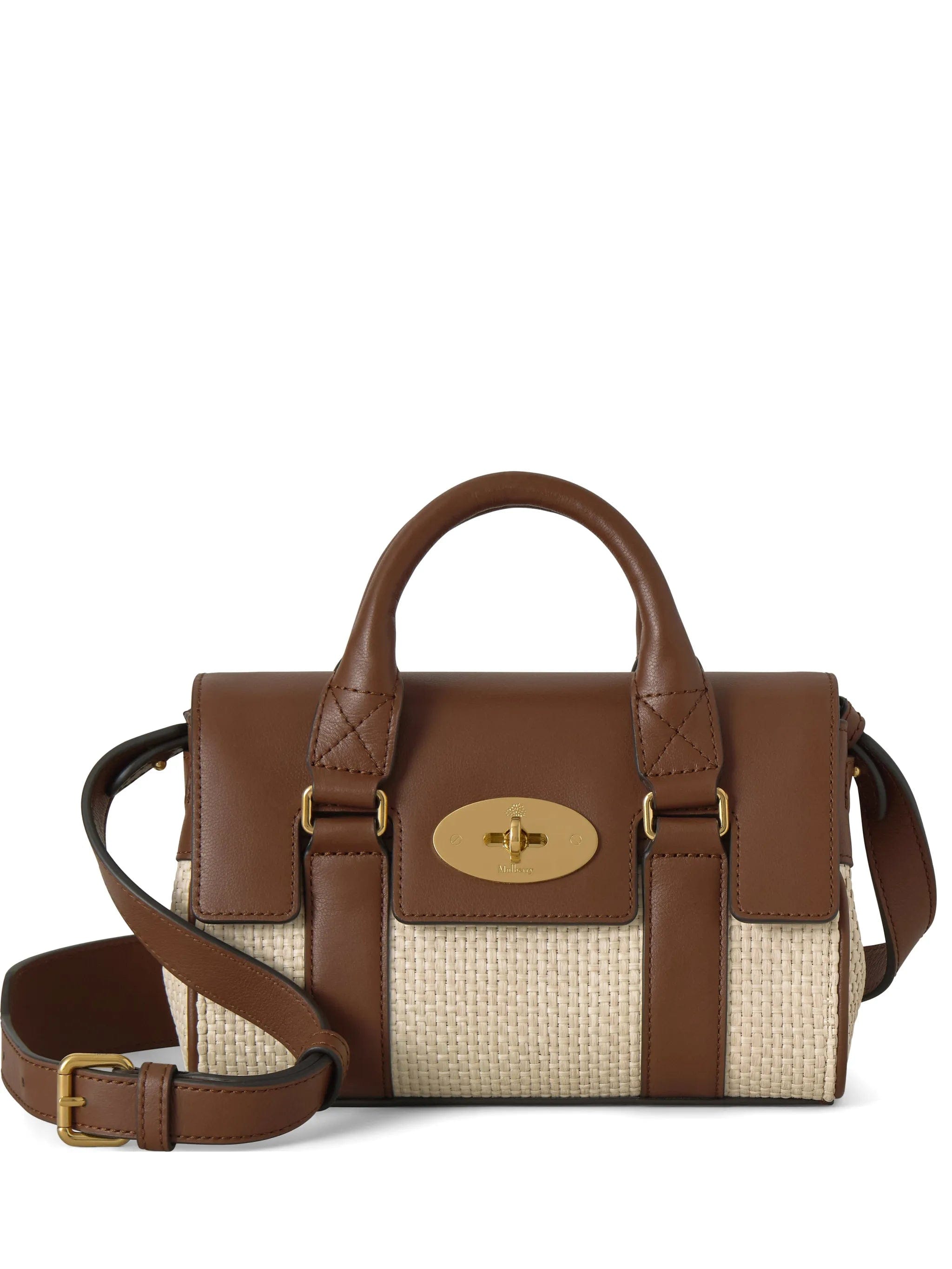 Mulberry Mini Bayswater raffia crossbody bag
