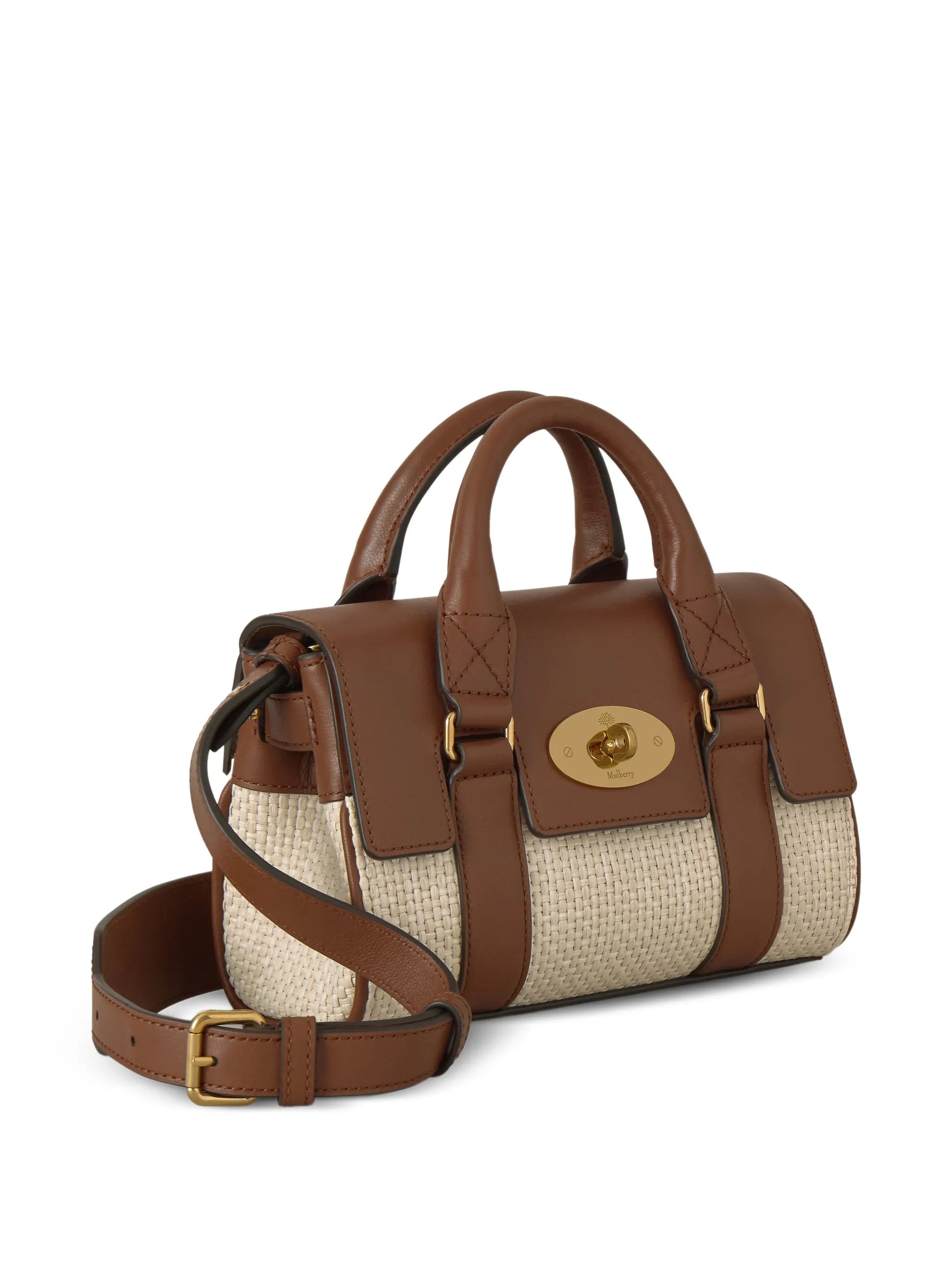 Mulberry Mini Bayswater raffia crossbody bag